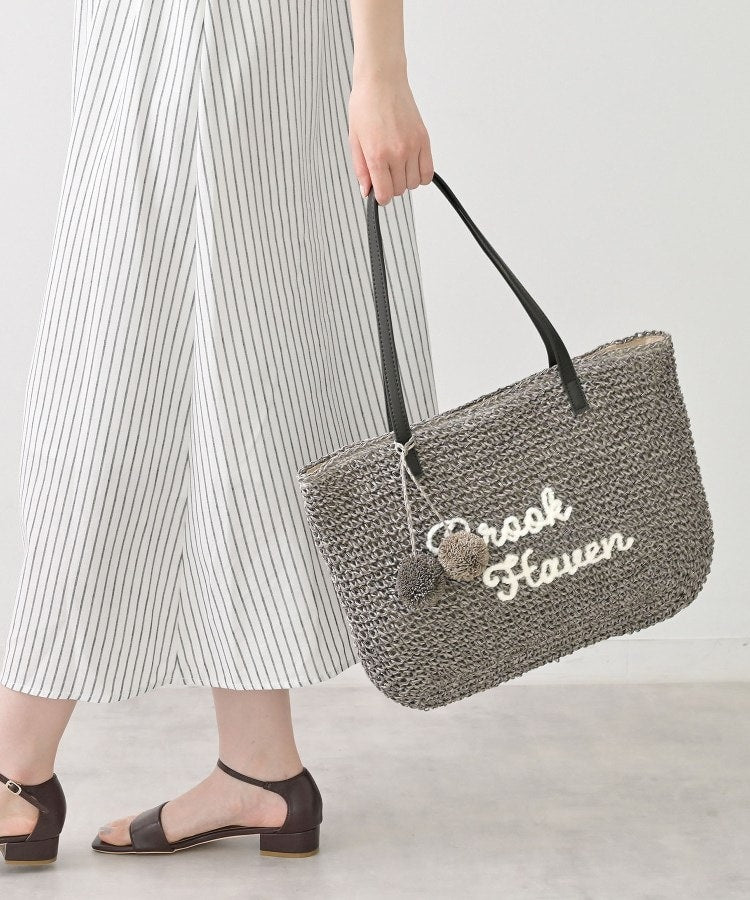 デッサン Dessin ロゴ刺繍 ポンポンチャーム付き ペーパーメッシュトート （ネイビー(094)） ネイビー(094)