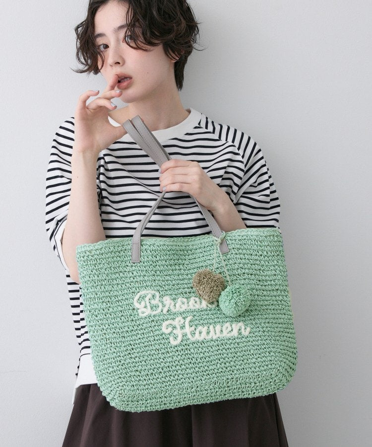 デッサン Dessin ロゴ刺繍 ポンポンチャーム付き ペーパーメッシュトート （ネイビー(094)） ネイビー(094)