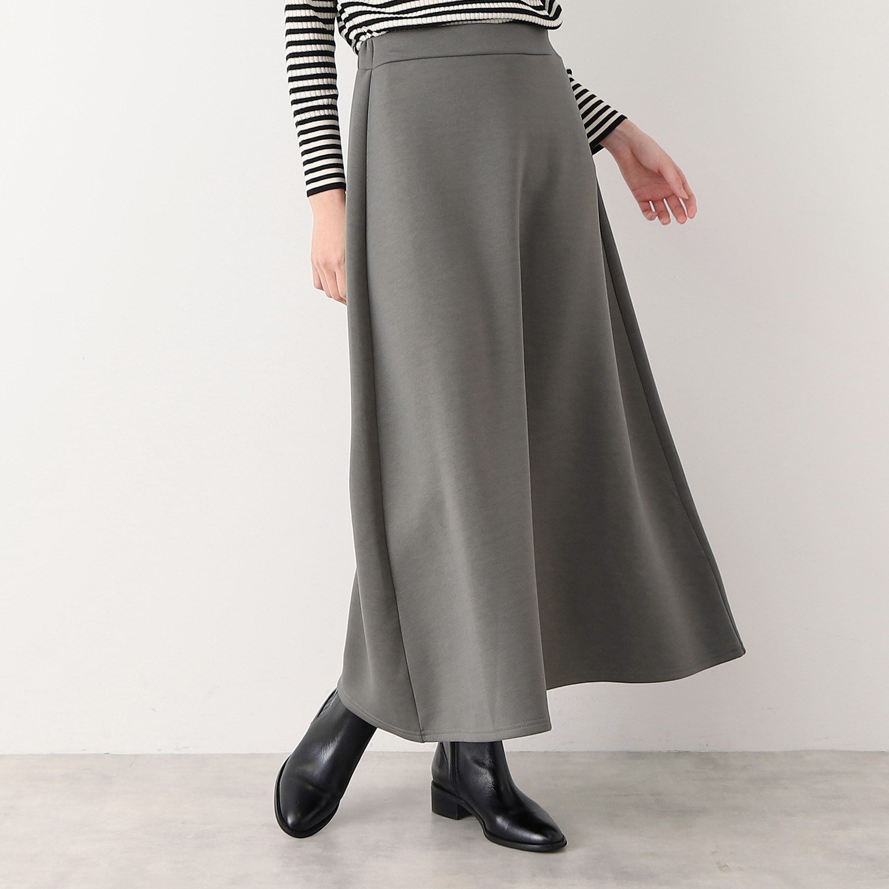 デッサン Dessin 【ウエストゴム・洗える】ダンボールジャージマーメイドスカート（S～L） （チャコールグレー(014)） チャコールグレー(014)