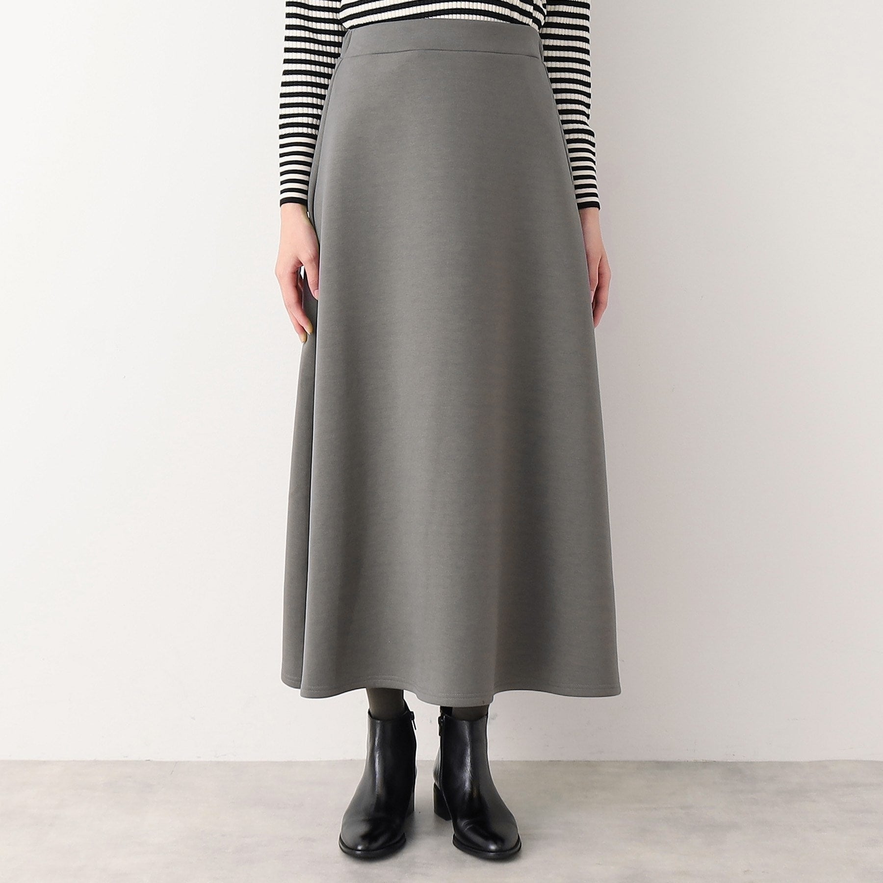 デッサン Dessin 【ウエストゴム・洗える】ダンボールジャージマーメイドスカート（S～L） （チャコールグレー(014)） チャコールグレー(014)