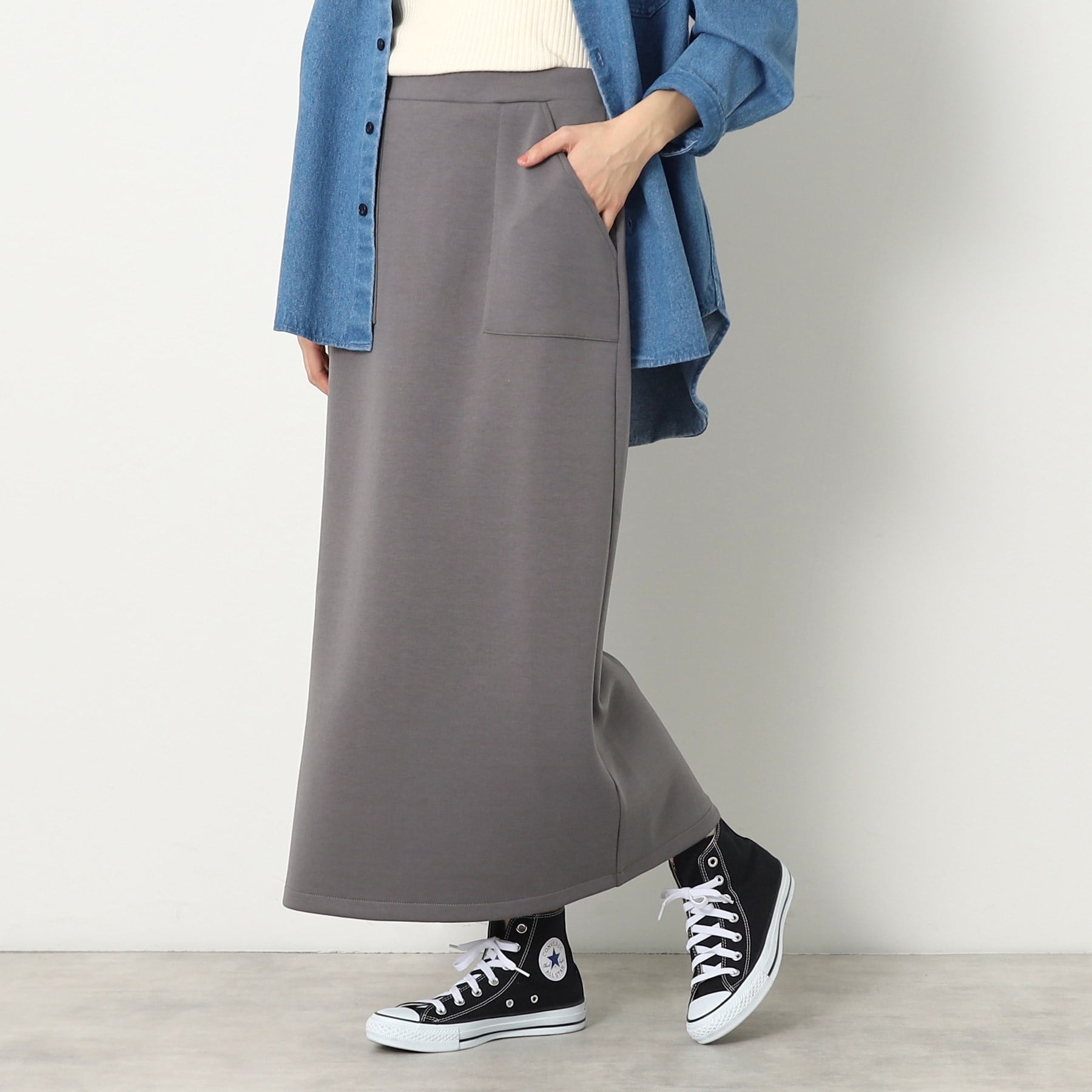 デッサン Dessin ダンボールジャージストレートスカート