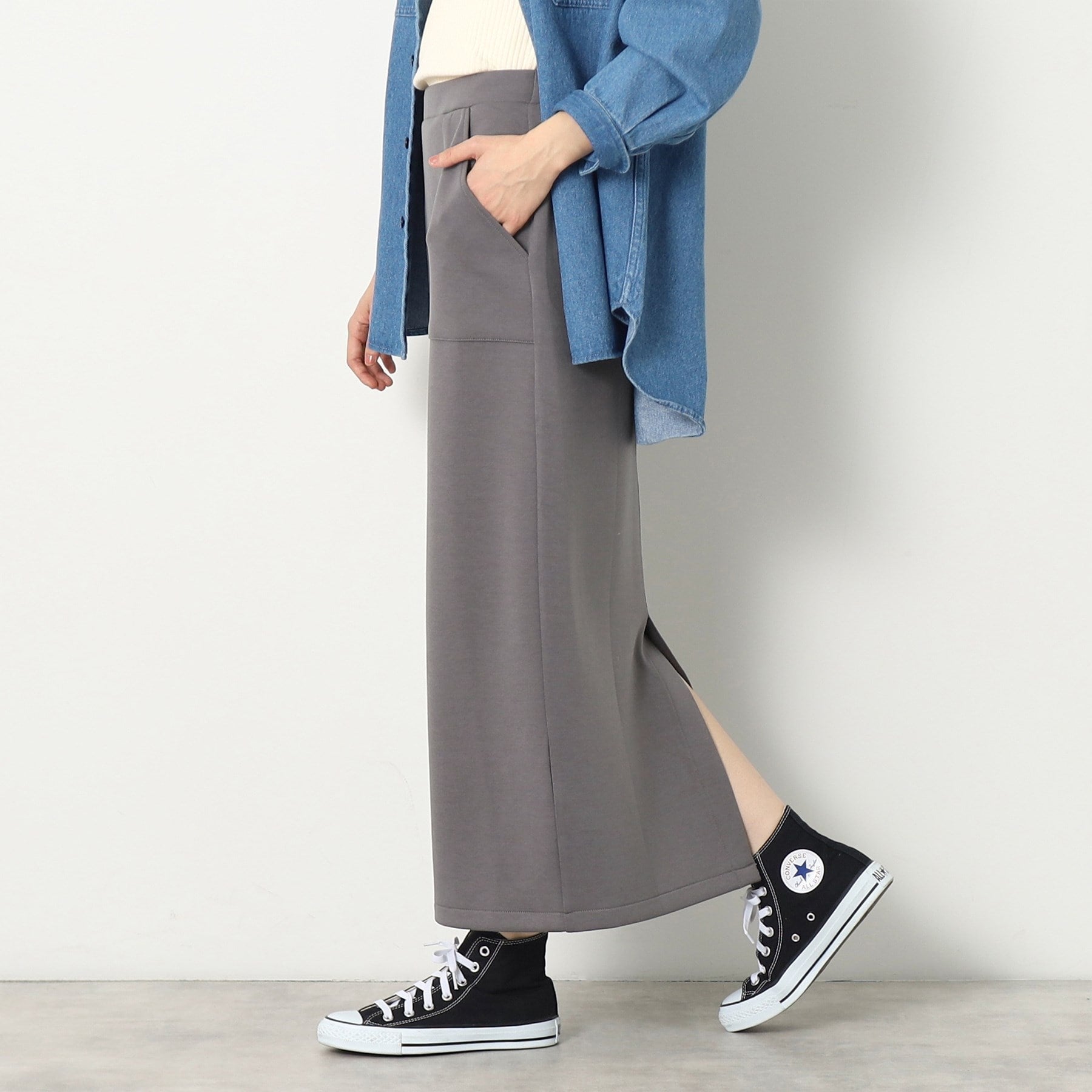 デッサン Dessin ダンボールジャージストレートスカート