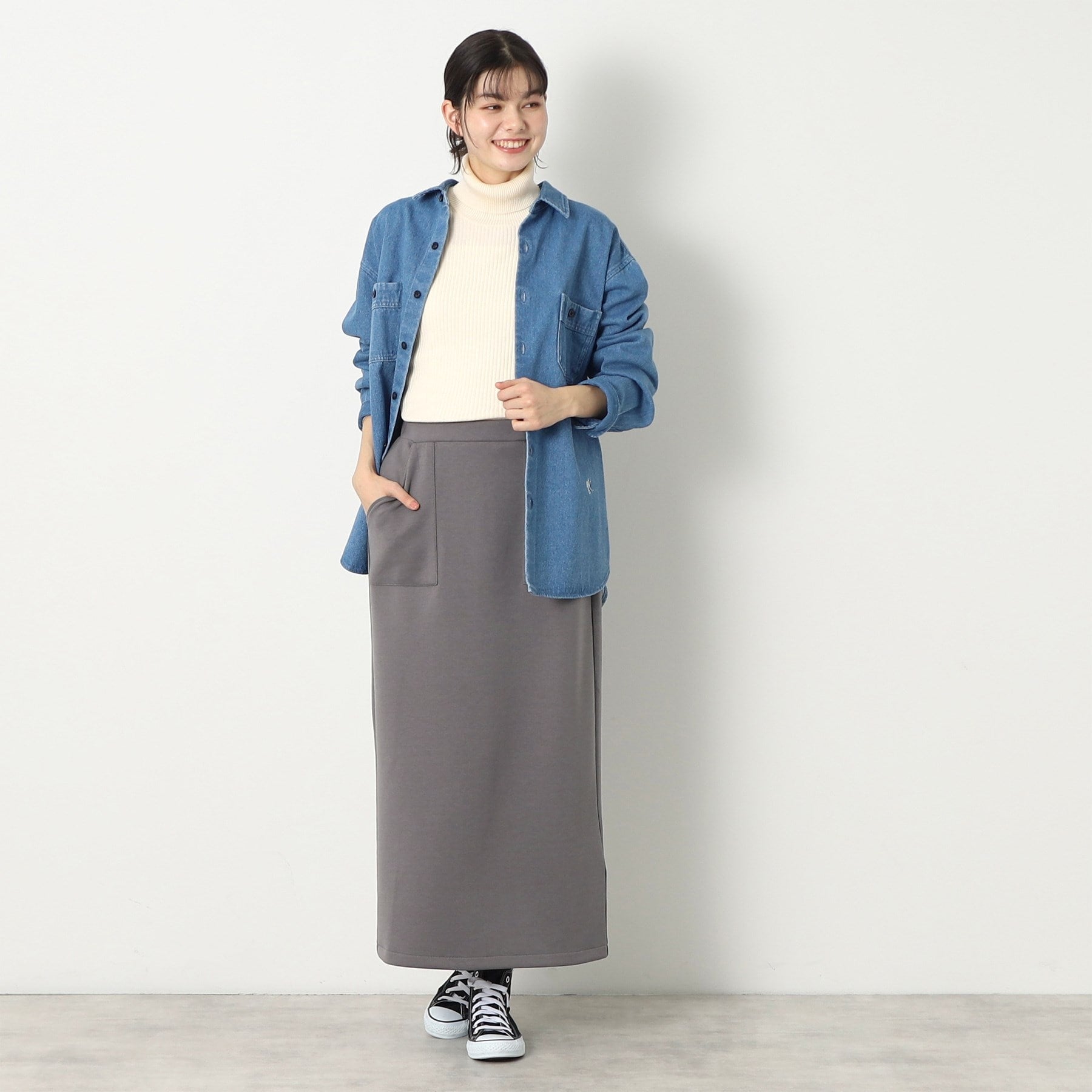 デッサン Dessin ダンボールジャージストレートスカート