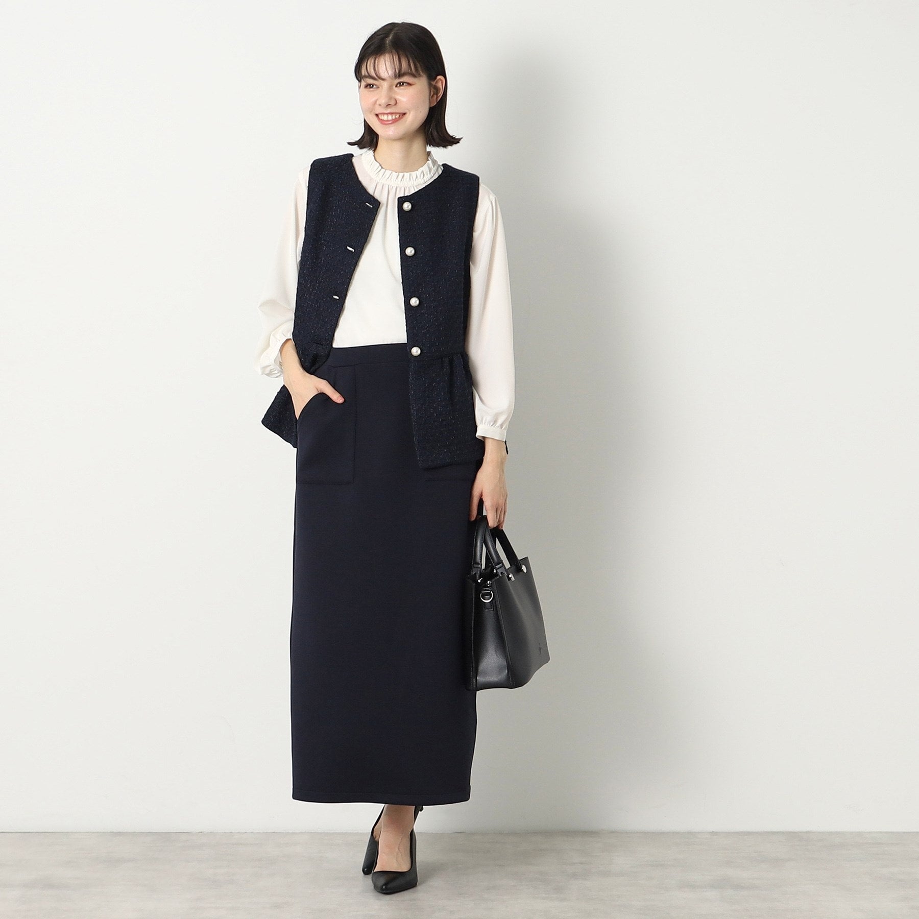 デッサン Dessin ダンボールジャージストレートスカート