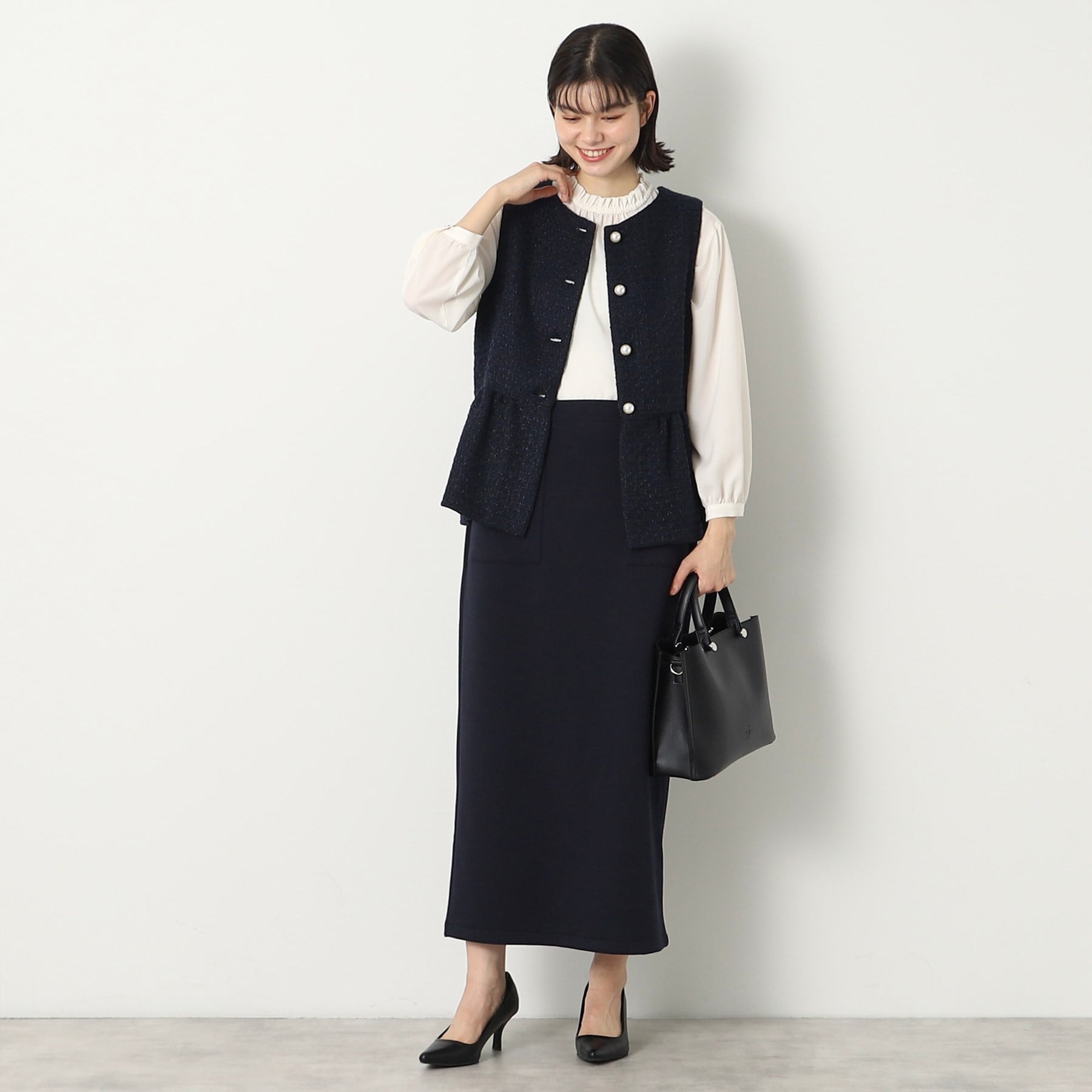 デッサン Dessin ダンボールジャージストレートスカート