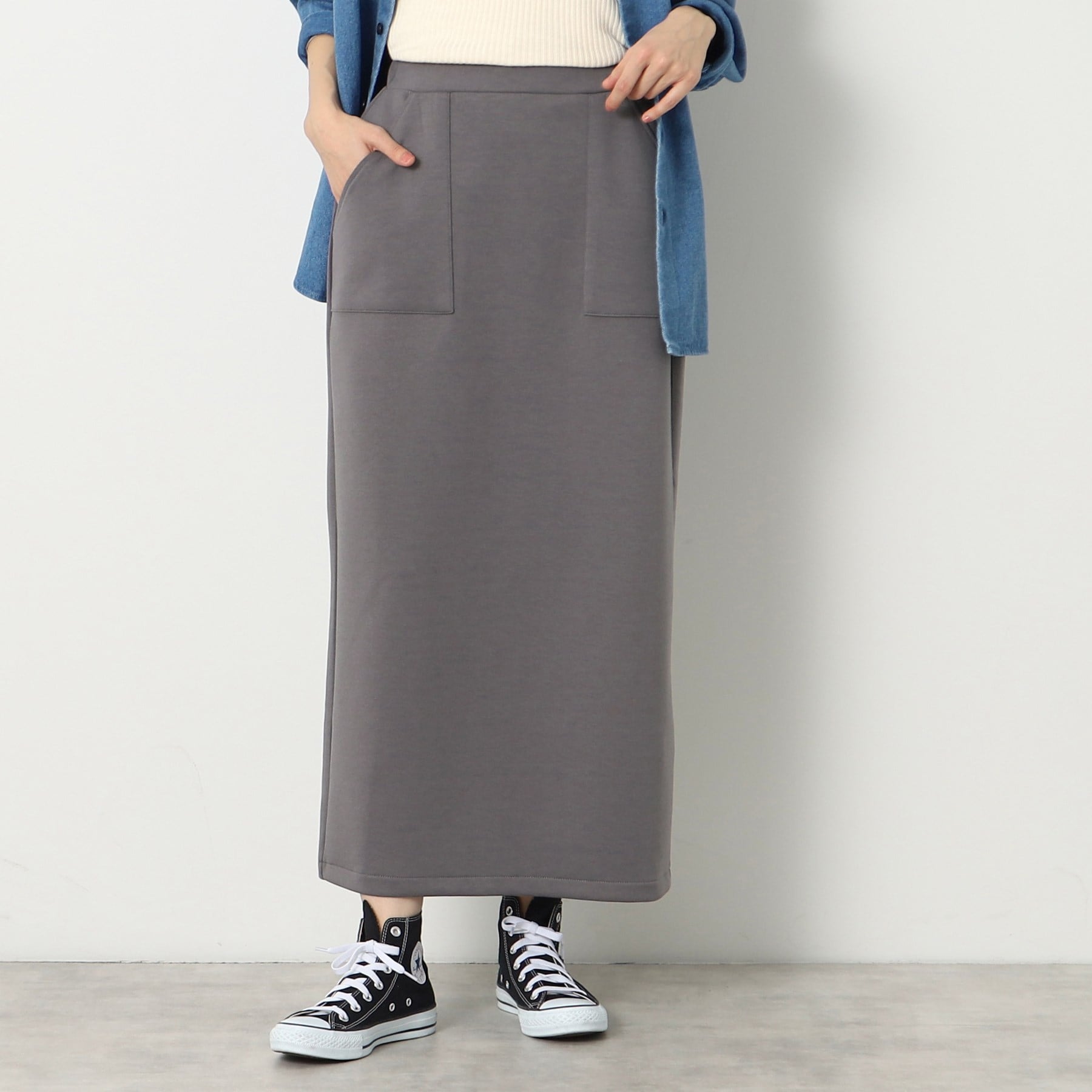 デッサン Dessin ダンボールジャージストレートスカート