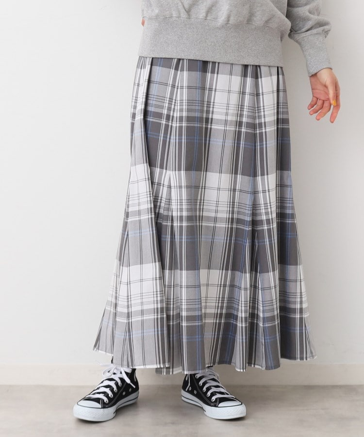 デッサン Dessin チェック柄マーメイドスカート（XS～L） （サックスブルー(290)） サックスブルー(290)