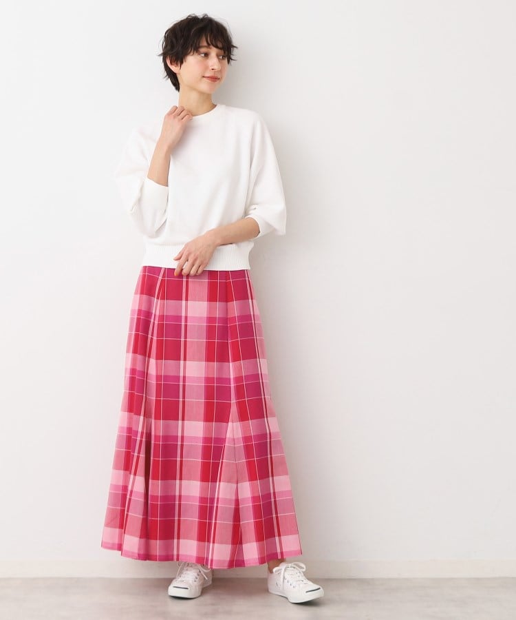デッサン Dessin チェック柄マーメイドスカート（XS～L） （サックスブルー(290)） サックスブルー(290)