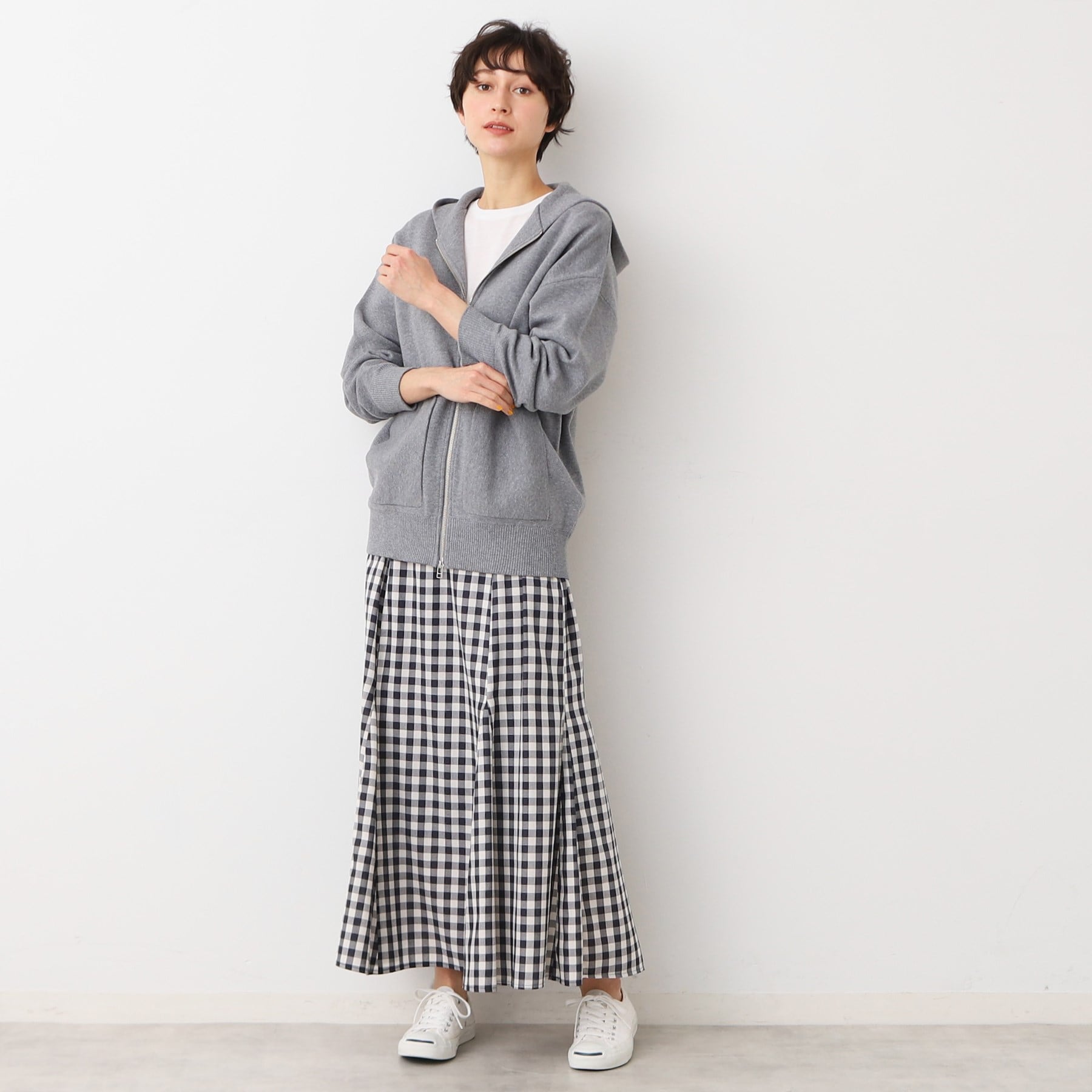 デッサン Dessin チェック柄マーメイドスカート（XS～L） （サックスブルー(290)） サックスブルー(290)