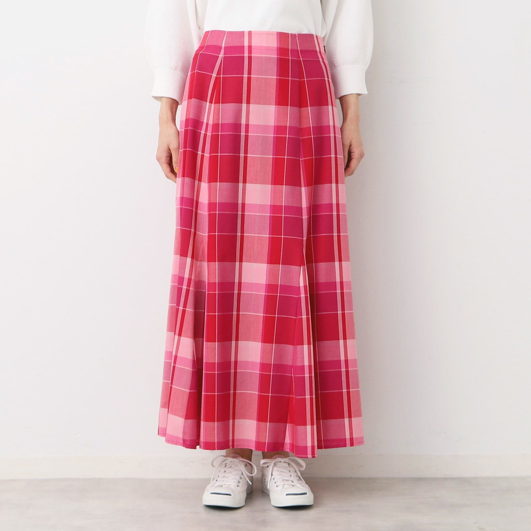 デッサン Dessin チェック柄マーメイドスカート（XS～L） （サックスブルー(290)） サックスブルー(290)