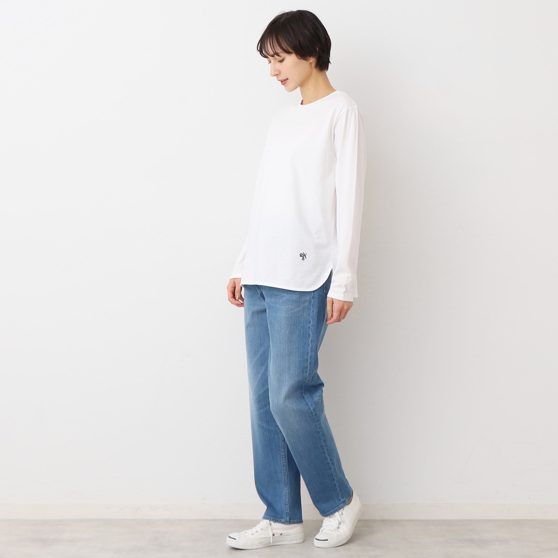 デッサン Dessin ロングスリーブTシャツ（XS～L） （ホワイト(002)） ホワイト(002)