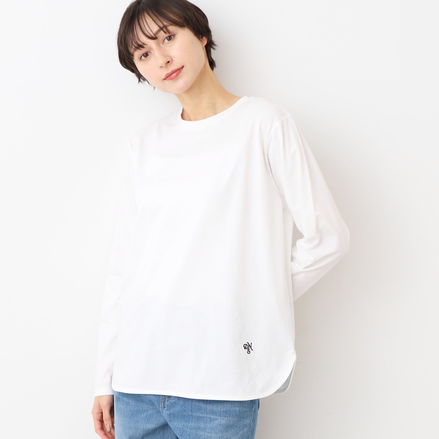 デッサン Dessin ロングスリーブTシャツ（XS～L） （ホワイト(002)） ホワイト(002)