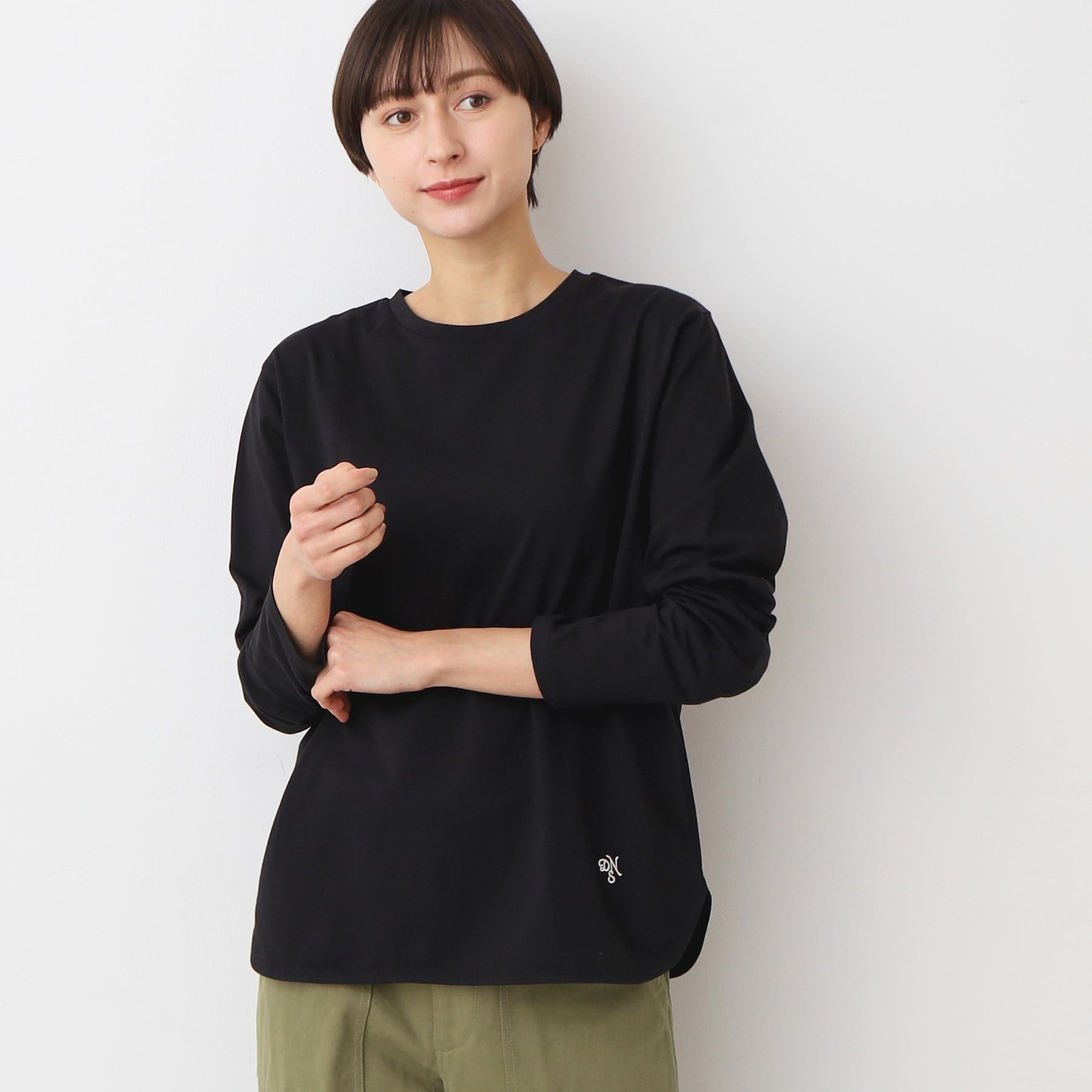 デッサン Dessin ロングスリーブTシャツ（XS～L） （ブラック(019)） ブラック(019)