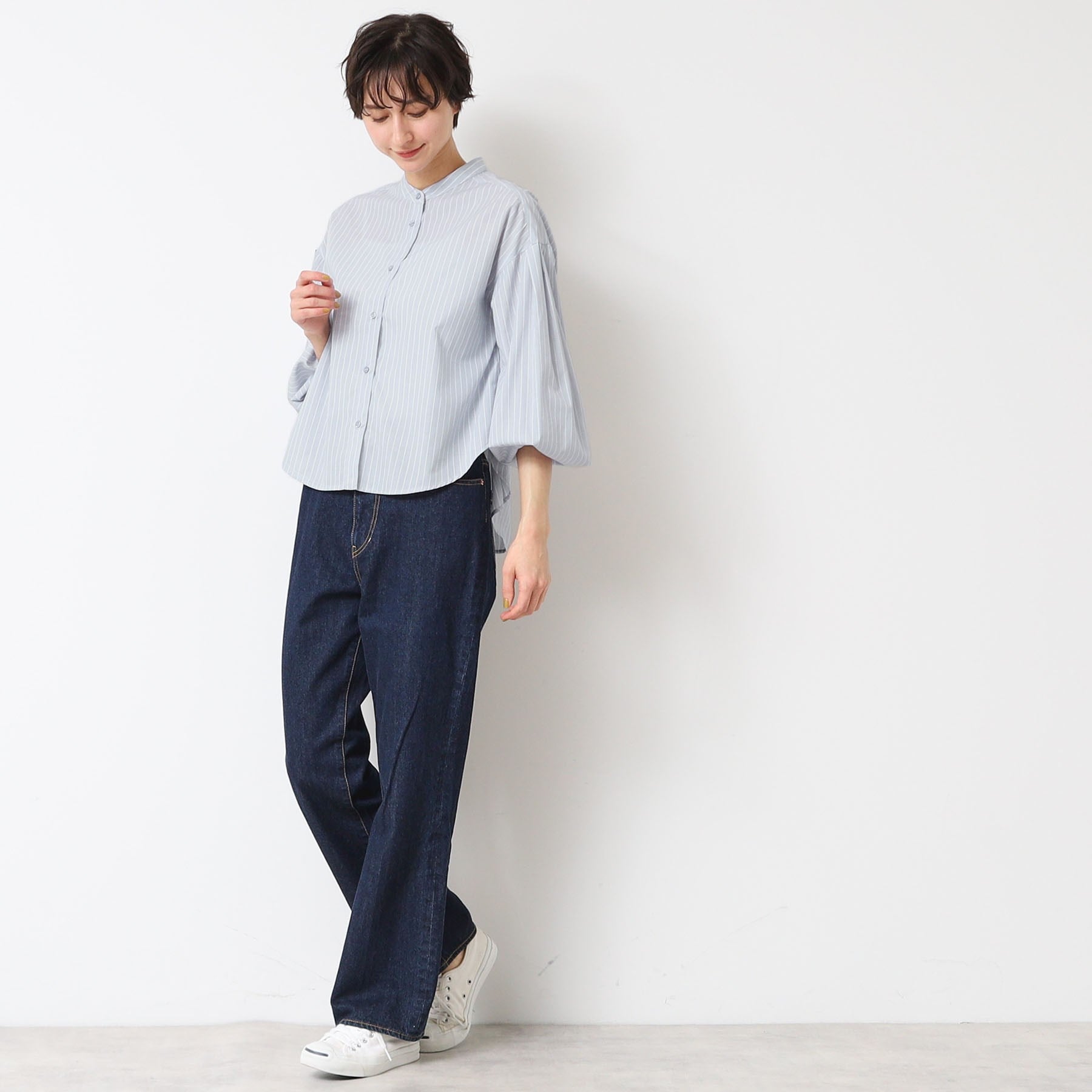 デッサン Dessin 【洗える】バンドカラーシャツ（XS～L） （イエロー(331)） イエロー(331)
