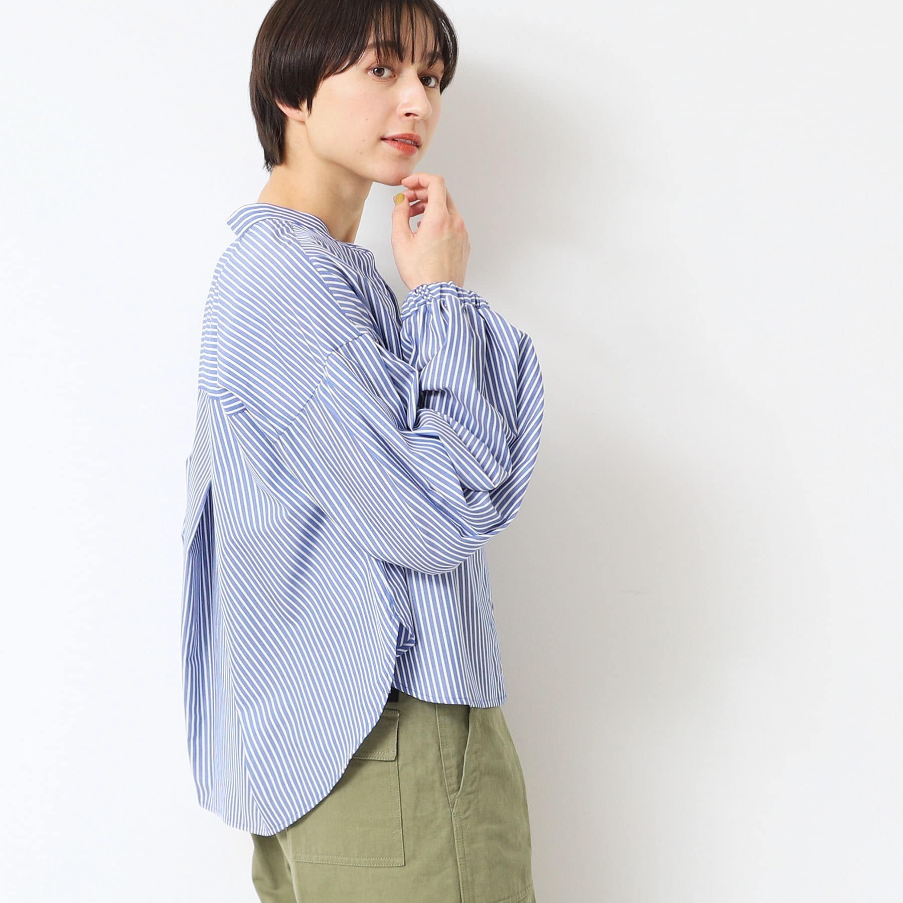 デッサン Dessin 【洗える】バンドカラーシャツ（XS～L） （イエロー(331)） イエロー(331)