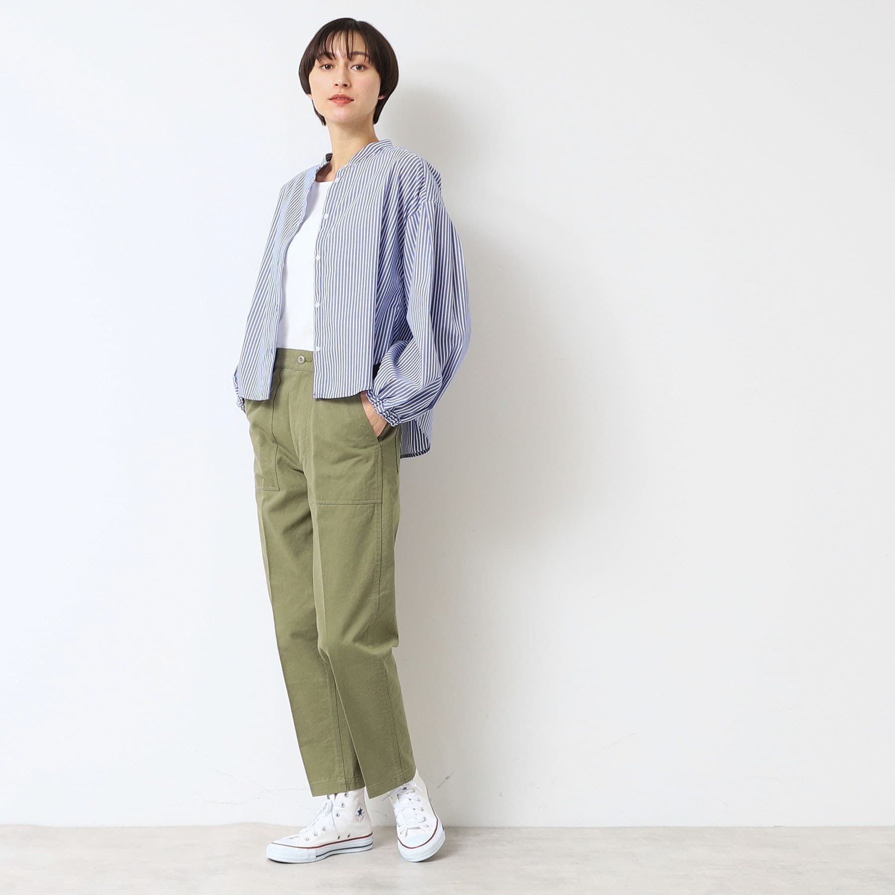 デッサン Dessin 【洗える】バンドカラーシャツ（XS～L） （イエロー(331)） イエロー(331)