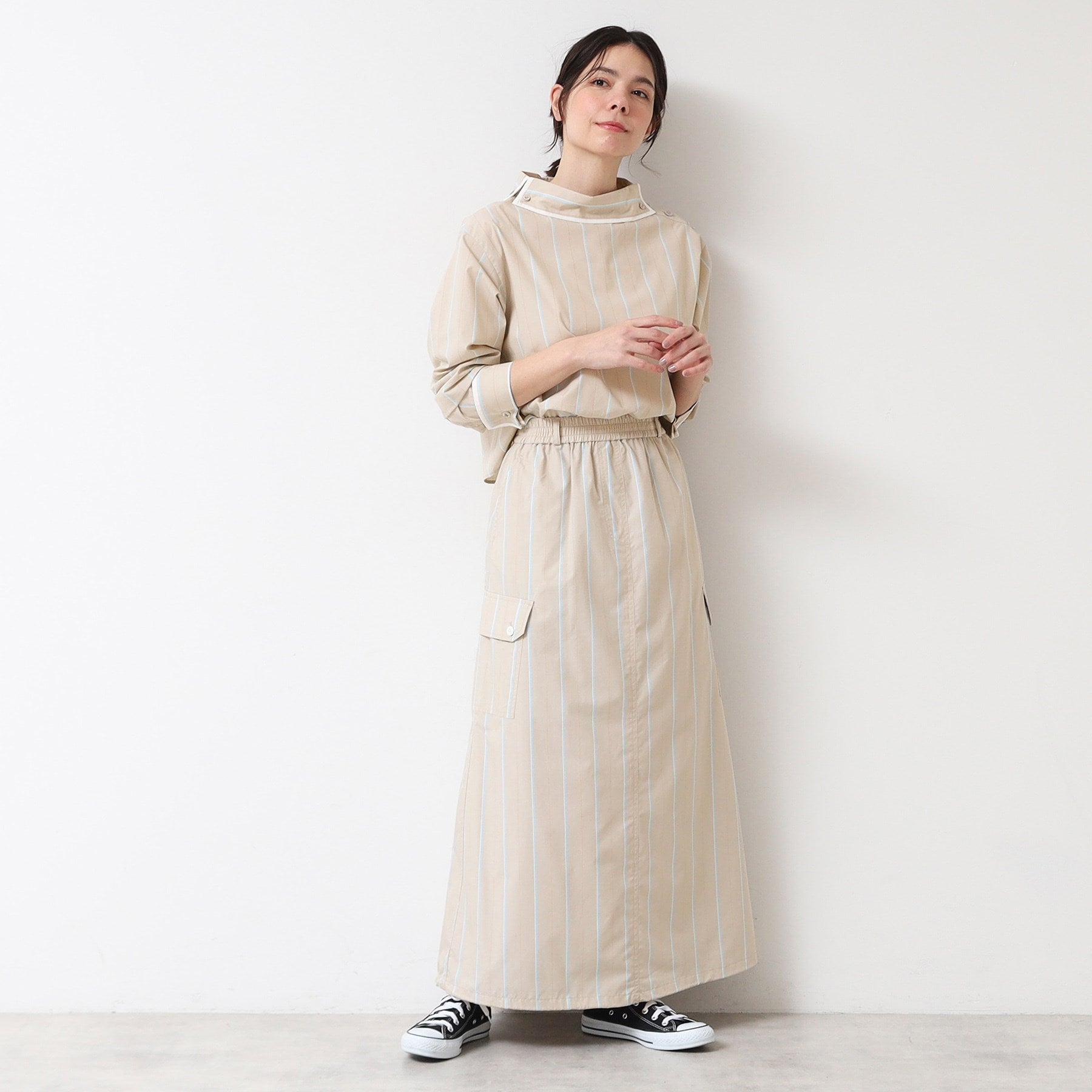 デッサン Dessin ストライプスピンドル付スカート