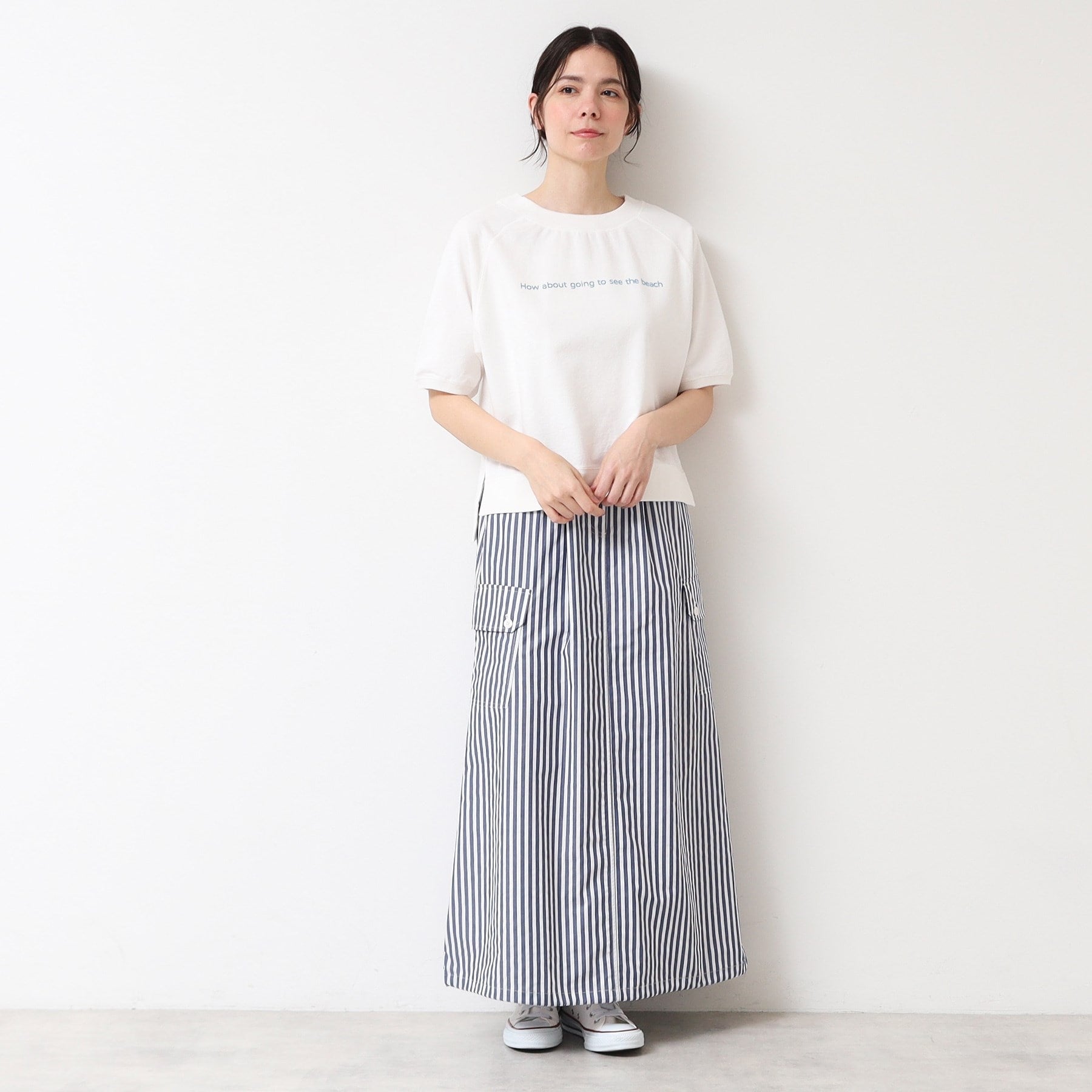 デッサン Dessin ストライプスピンドル付スカート