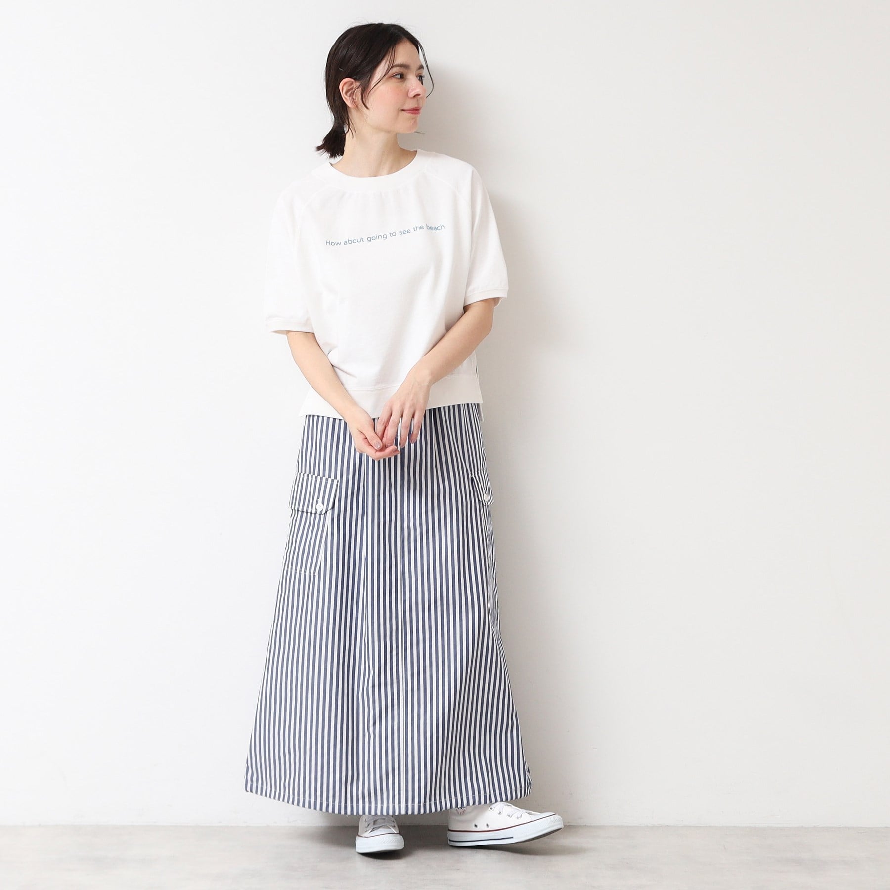 デッサン Dessin ストライプスピンドル付スカート