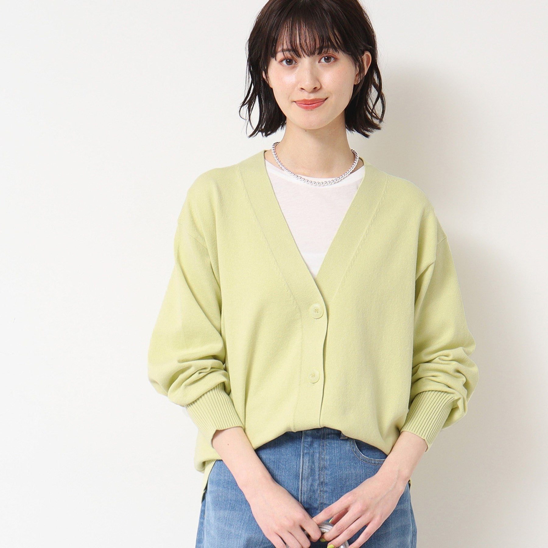 デッサン Dessin オーバーシルエットVネックカーディガン （ホワイト(002)） ホワイト(002)