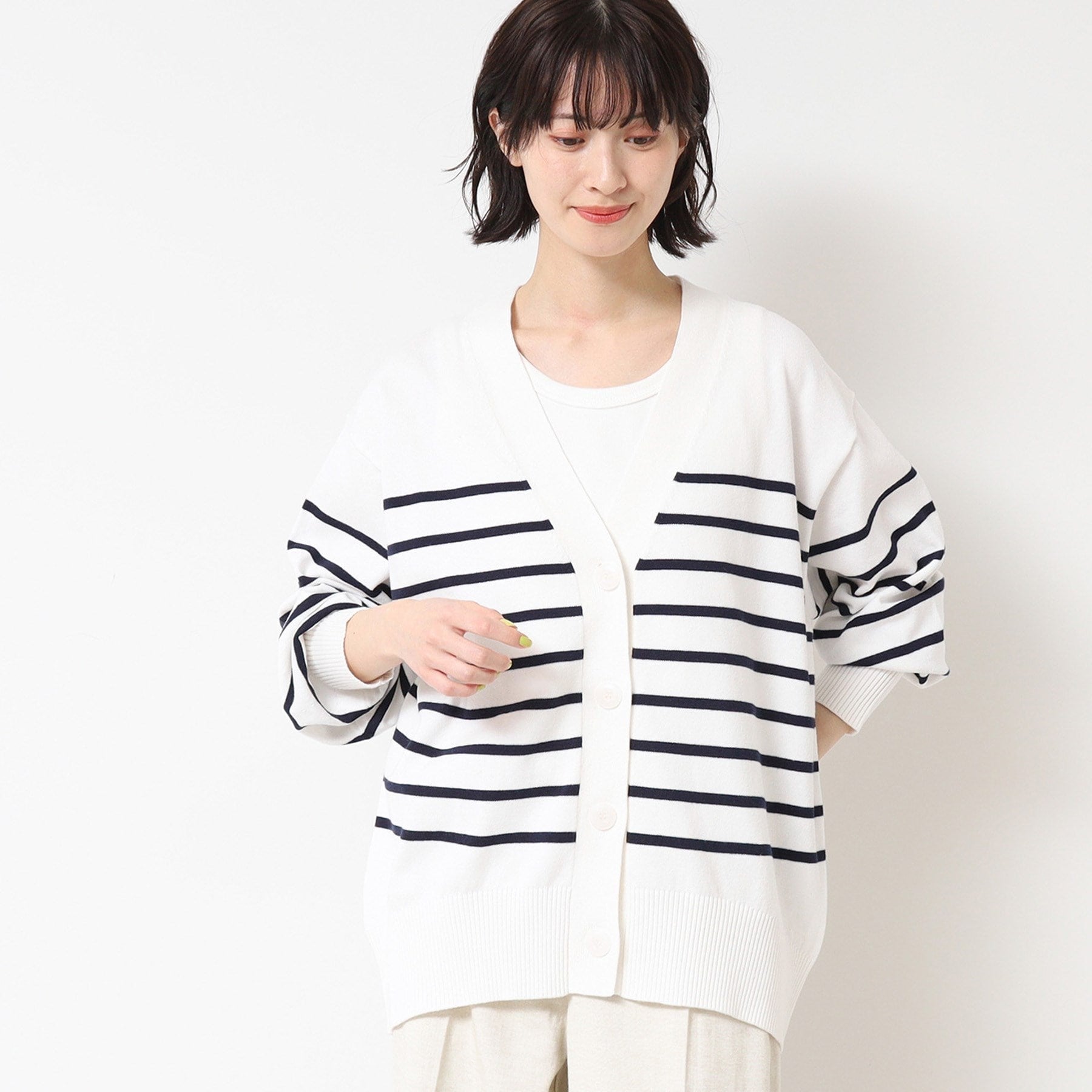 デッサン Dessin オーバーシルエットVネックカーディガン （ネイビー(194)） ネイビー(194)