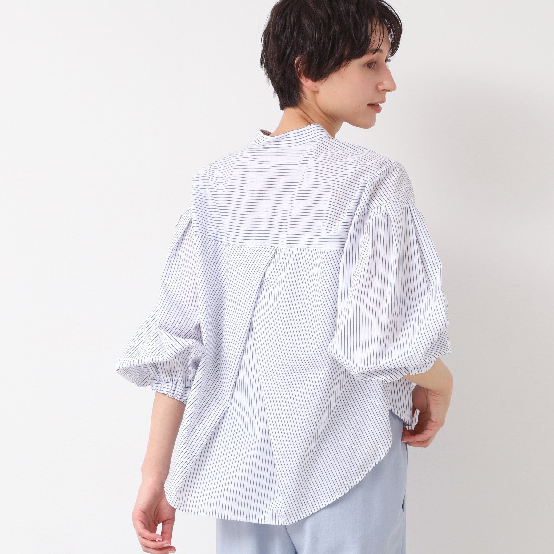 デッサン Dessin 【洗える】バンドカラーシャツ（XS～L） （ブラック(219)） ブラック(219)