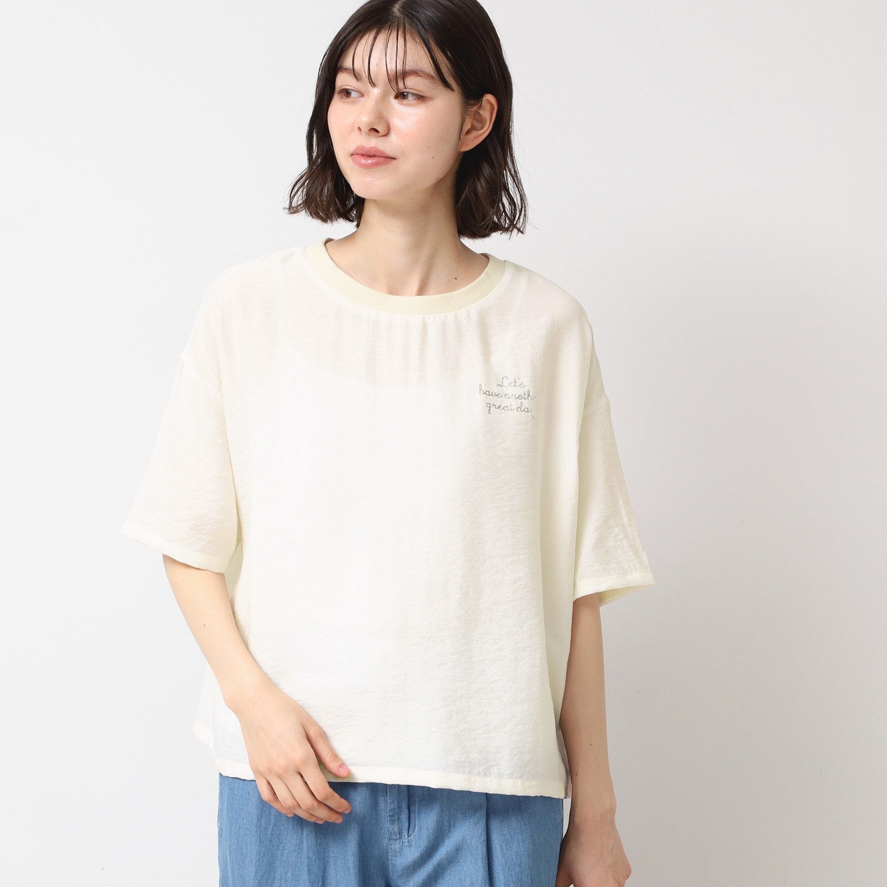 デッサン Dessin ロゴ入りブラウス（XS～L） （ブラウン(043)） ブラウン(043)