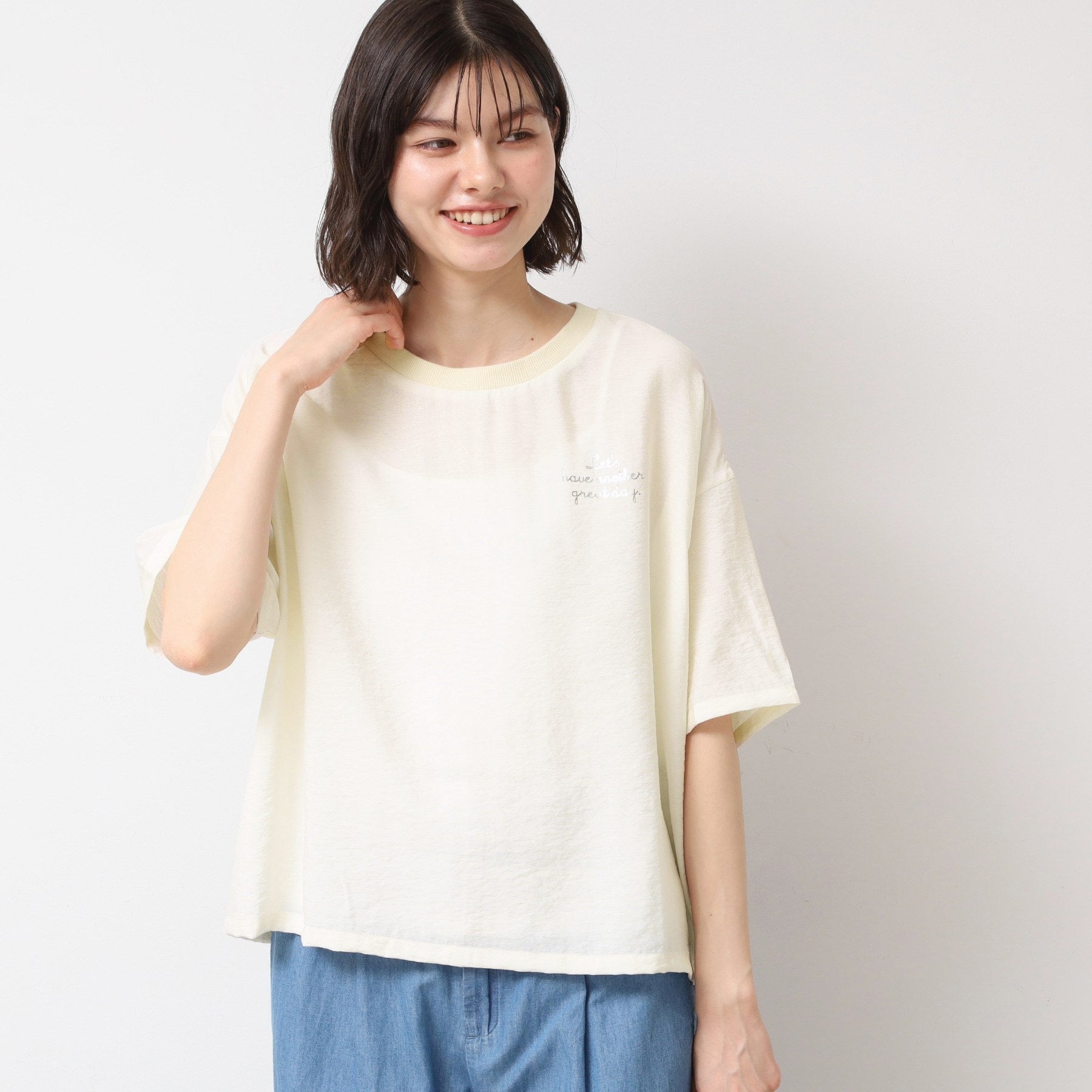 デッサン Dessin ロゴ入りブラウス（XS～L） （ブラウン(043)） ブラウン(043)