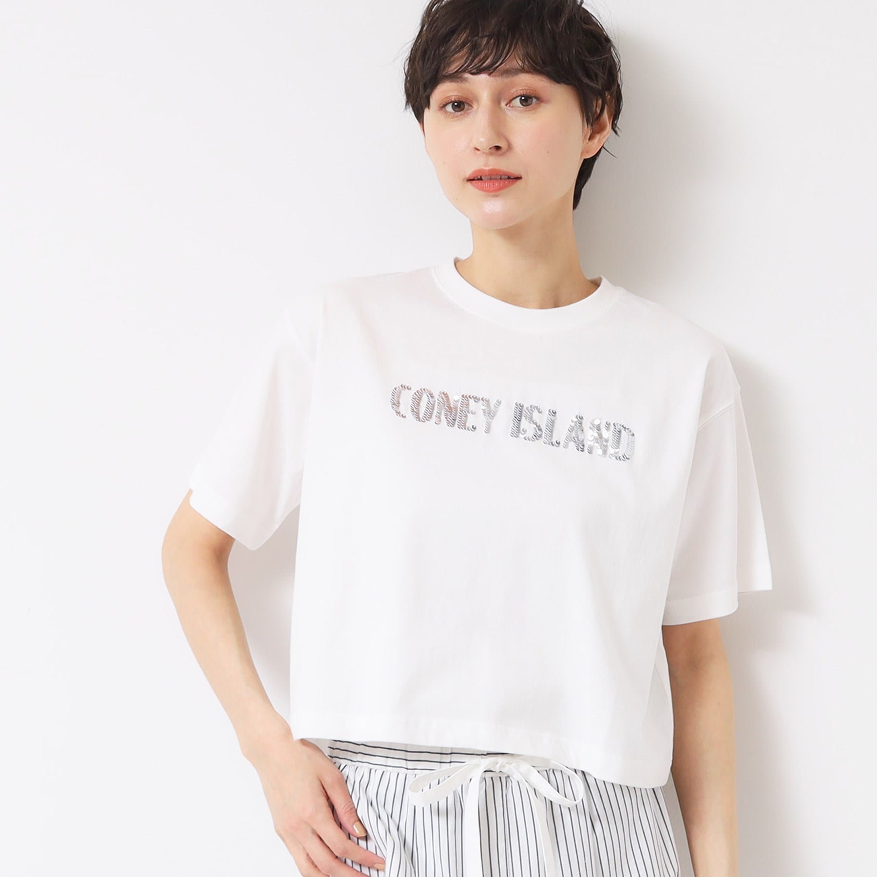 デッサン Dessin スパンコールロゴTシャツ（XS～L） （ピンク(071)） ピンク(071)