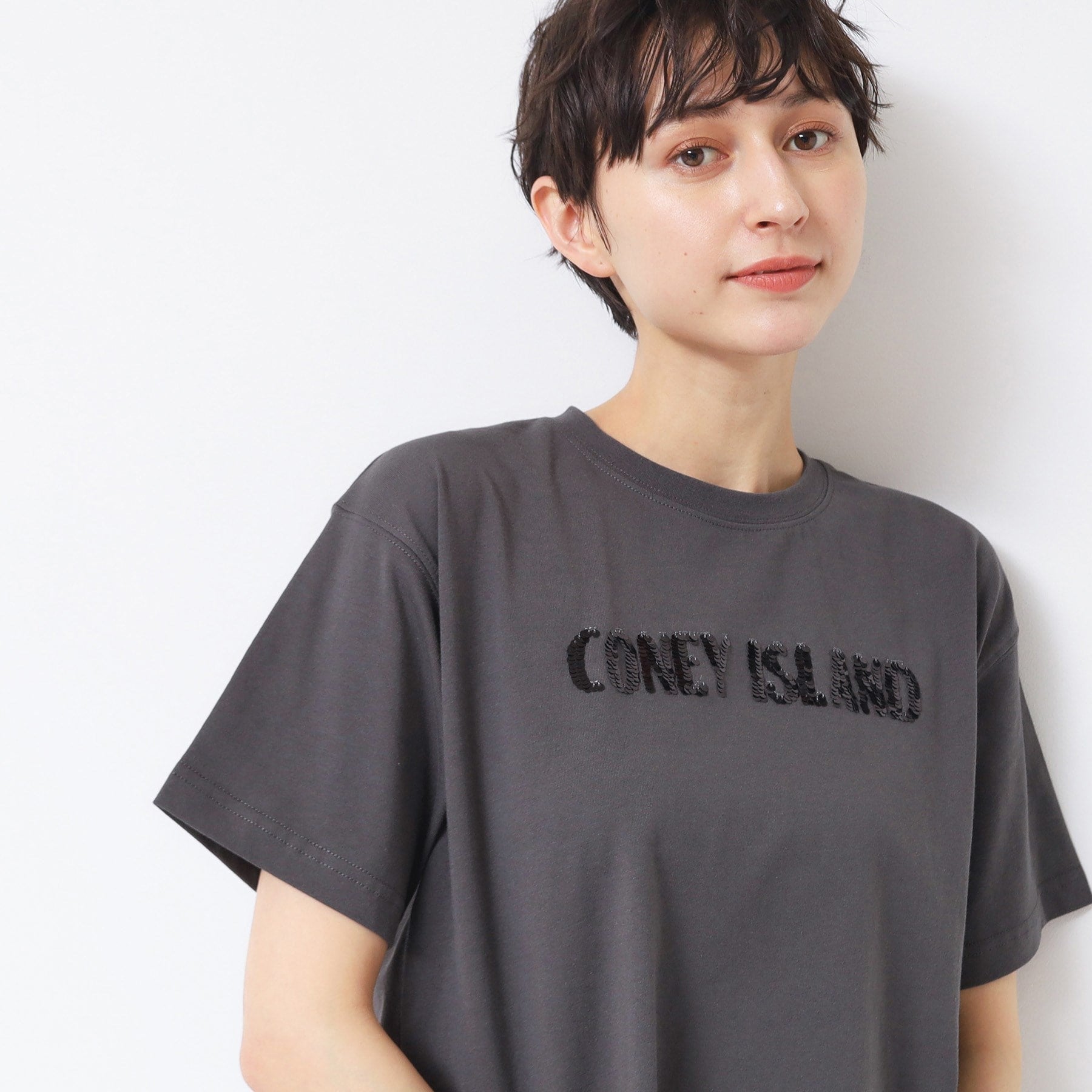 デッサン Dessin スパンコールロゴTシャツ（XS～L） （ピンク(071)） ピンク(071)