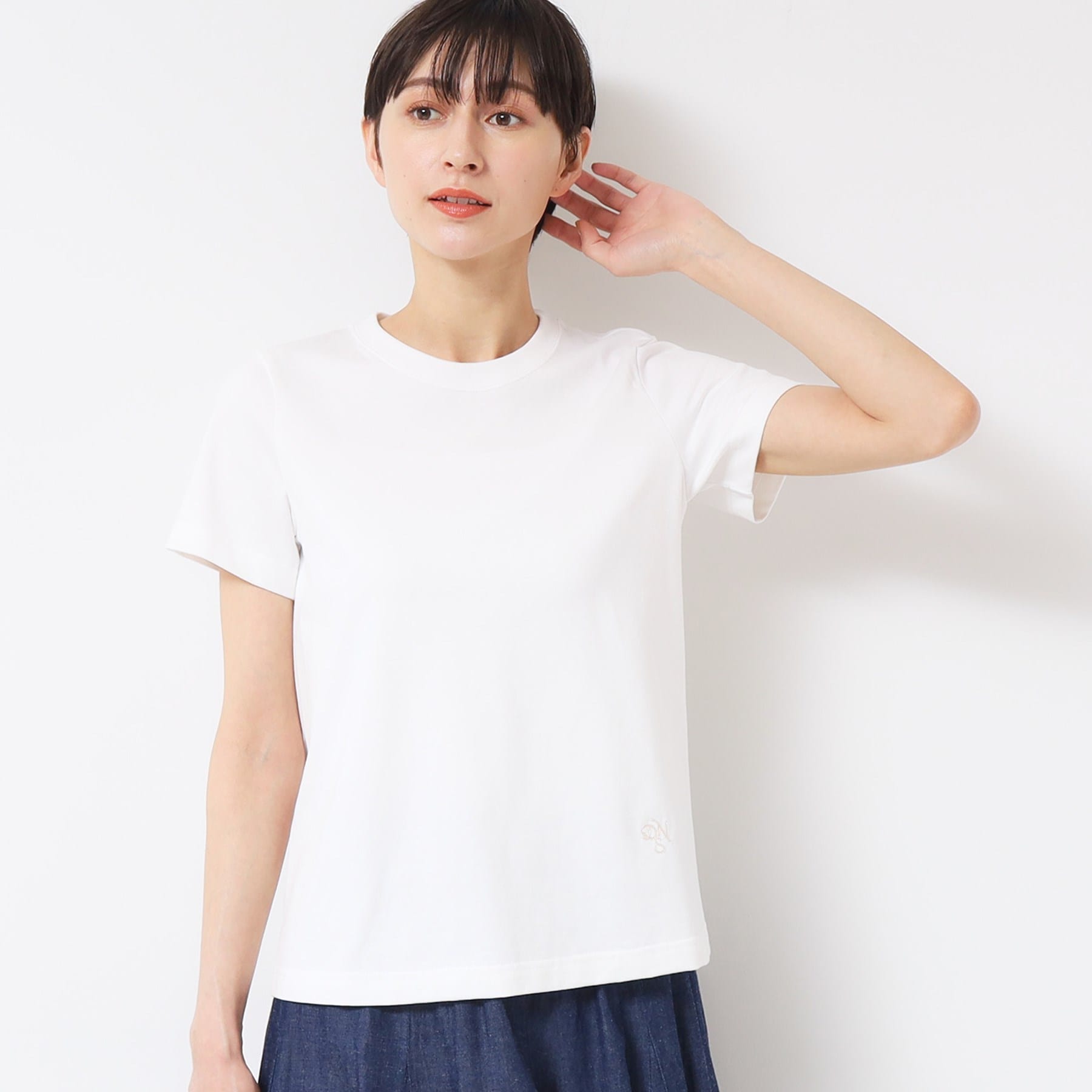 デッサン Dessin 【日本製】シンプルクルーネックTシャツ（S～L） （ホワイト(001)） ホワイト(001)