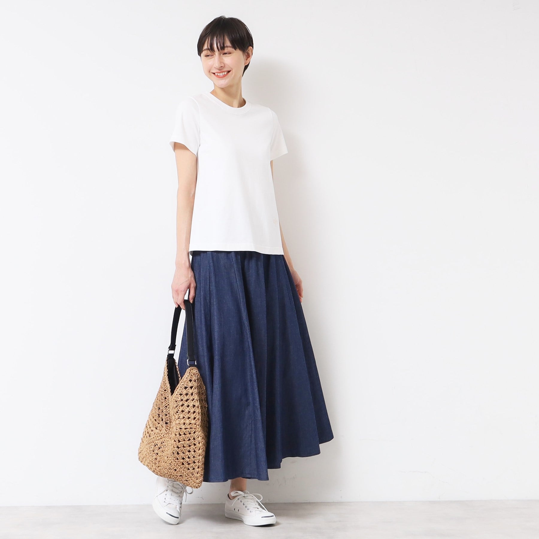 デッサン Dessin 【日本製】シンプルクルーネックTシャツ（S～L） （ホワイト(001)） ホワイト(001)