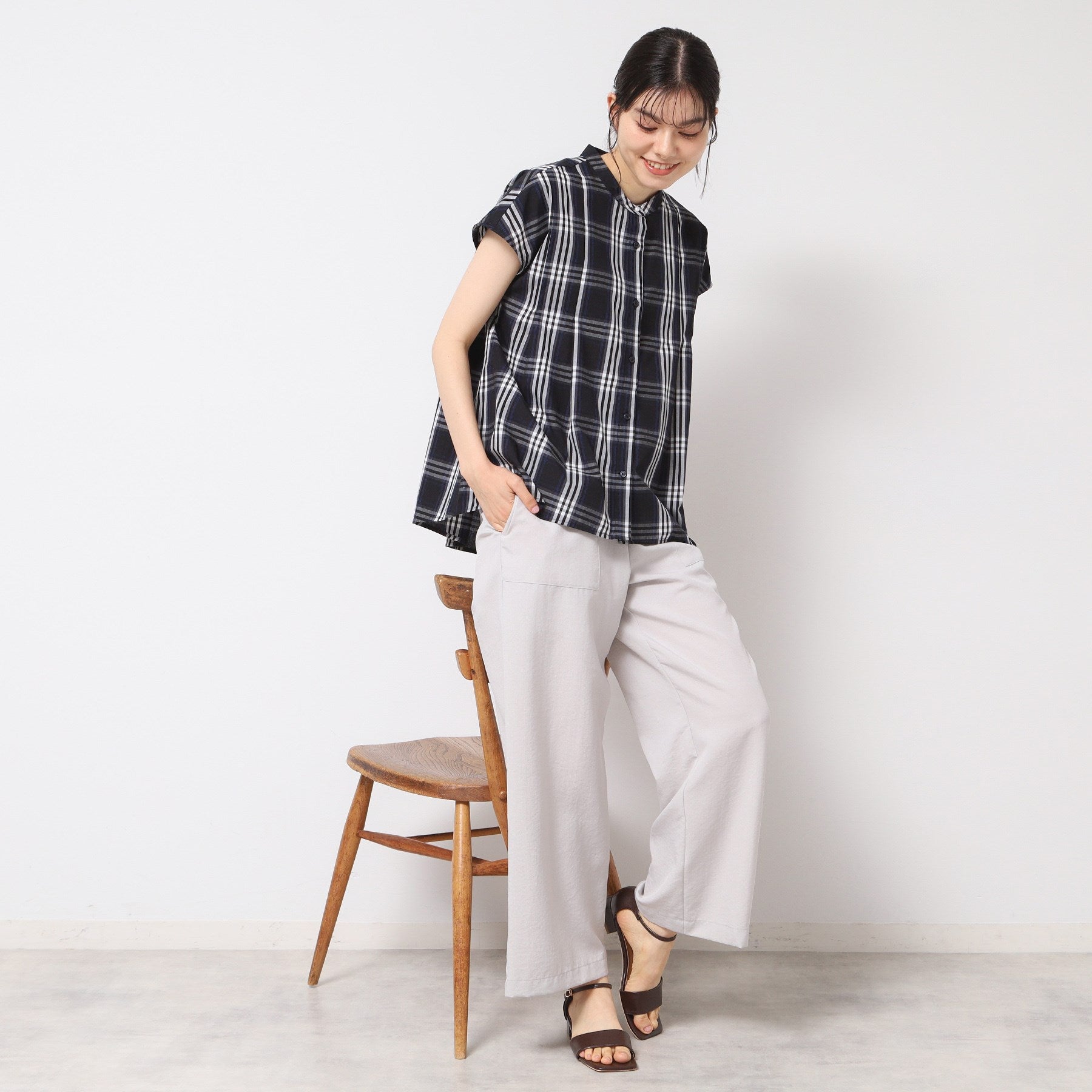 デッサン Dessin フレンチスリーブブラウス（XS～L） （ブルー(393)） ブルー(393)