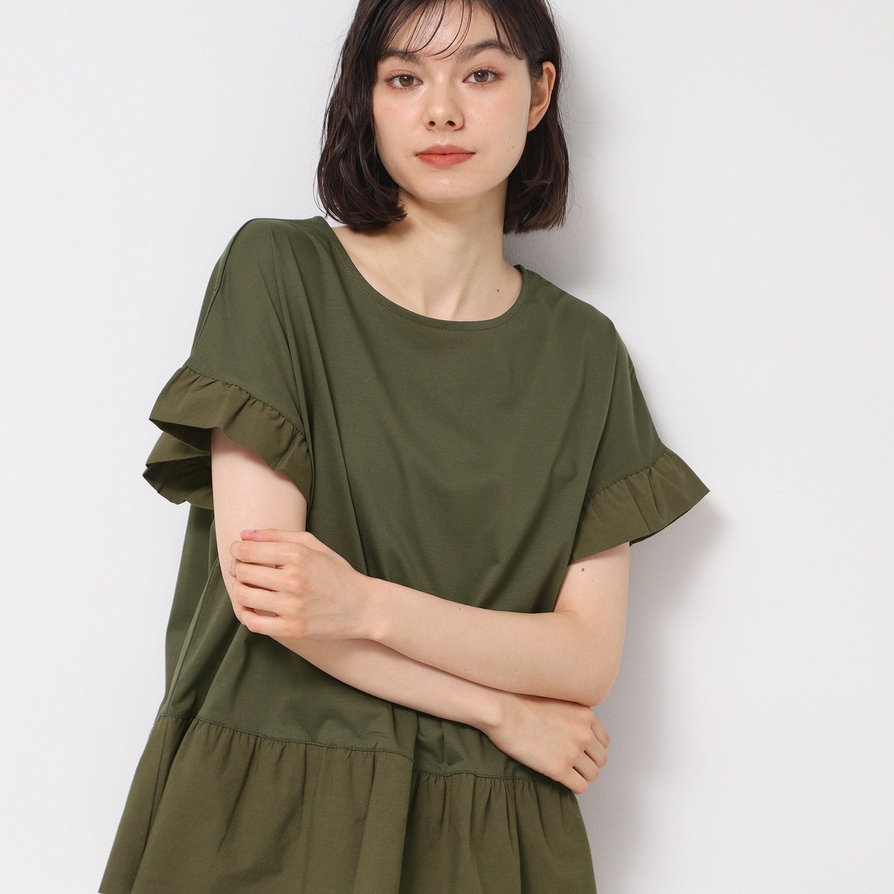 デッサン Dessin 切り替えカットソー （オリーブグリーン(026)） オリーブグリーン(026)