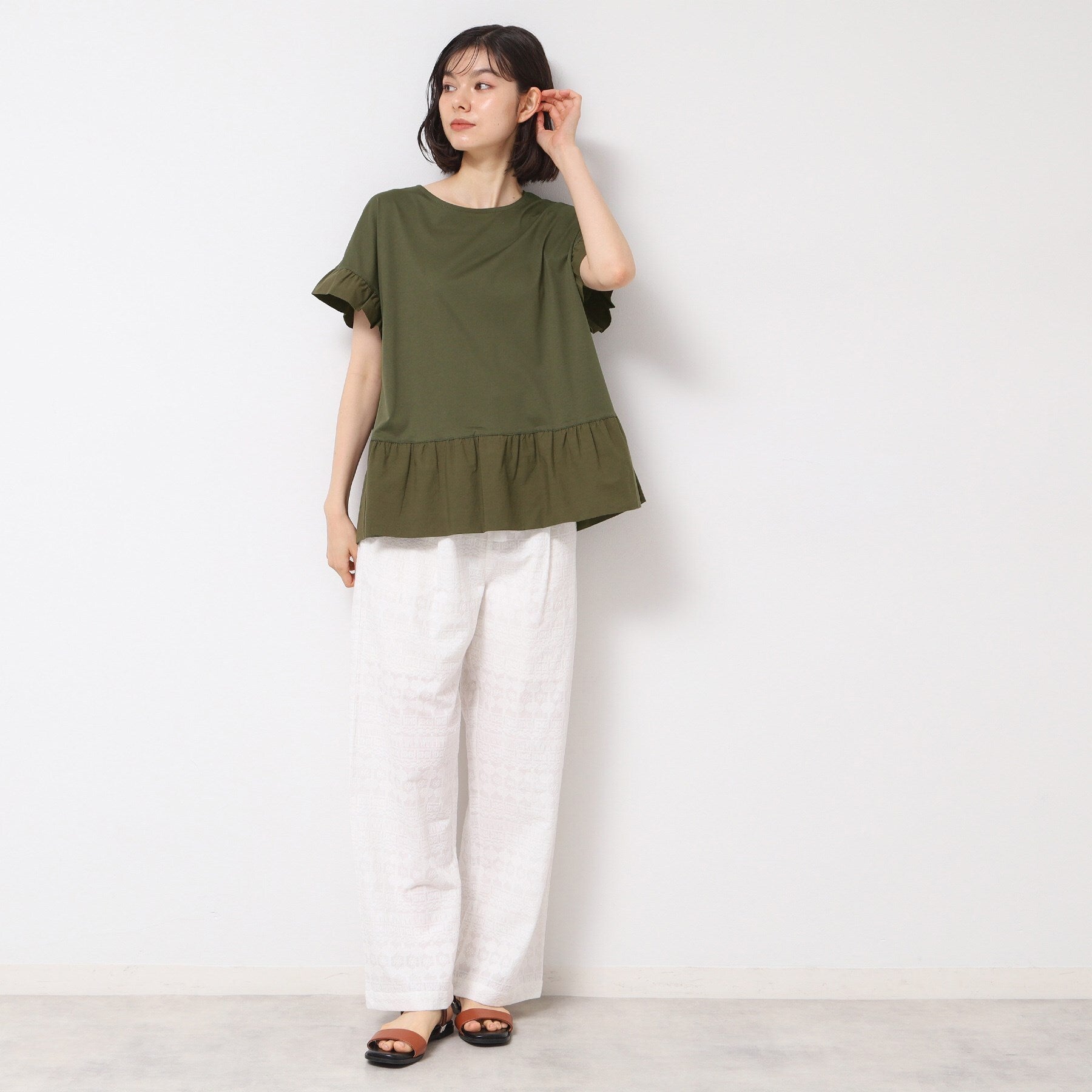 デッサン Dessin 切り替えカットソー （オリーブグリーン(026)） オリーブグリーン(026)