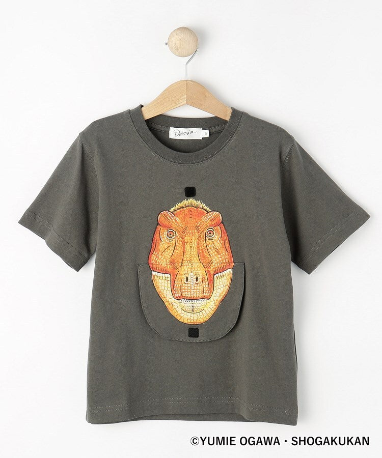 デッサン Dessin 【小学館】コラボ 恐竜変身Tシャツ （チャコールグレー(414)） チャコールグレー(414)