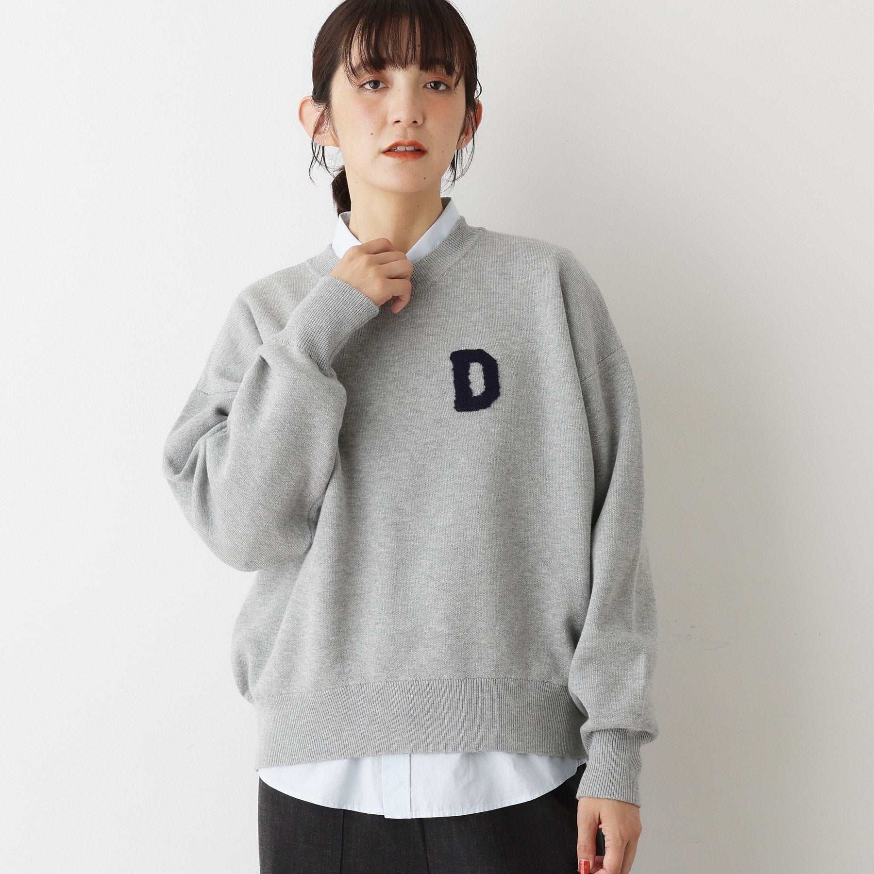 デッサン Dessin さがら刺繍クルーネックニット （オフホワイト(003)） オフホワイト(003)