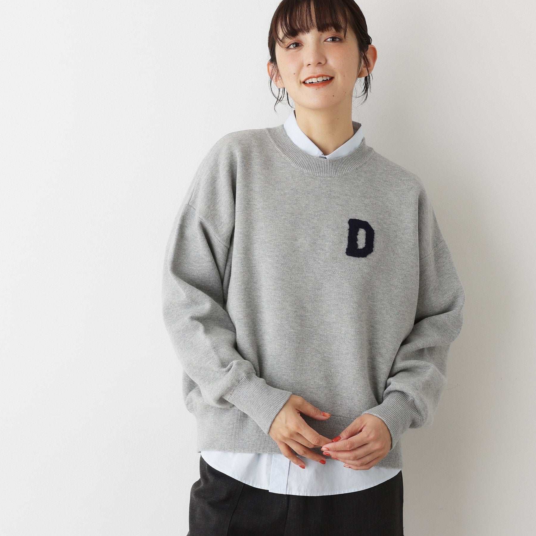 デッサン Dessin さがら刺繍クルーネックニット （オフホワイト(003)） オフホワイト(003)