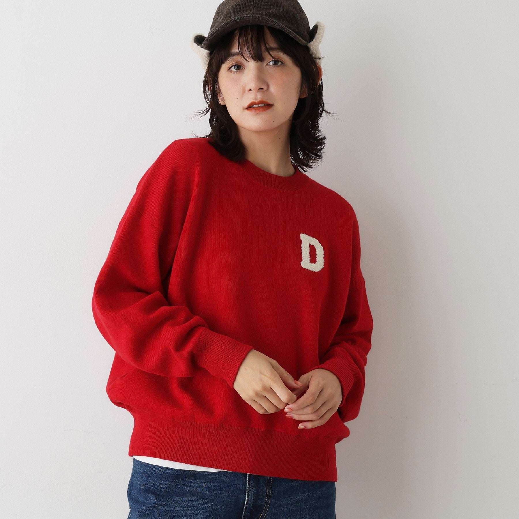 デッサン Dessin さがら刺繍クルーネックニット （オフホワイト(003)） オフホワイト(003)