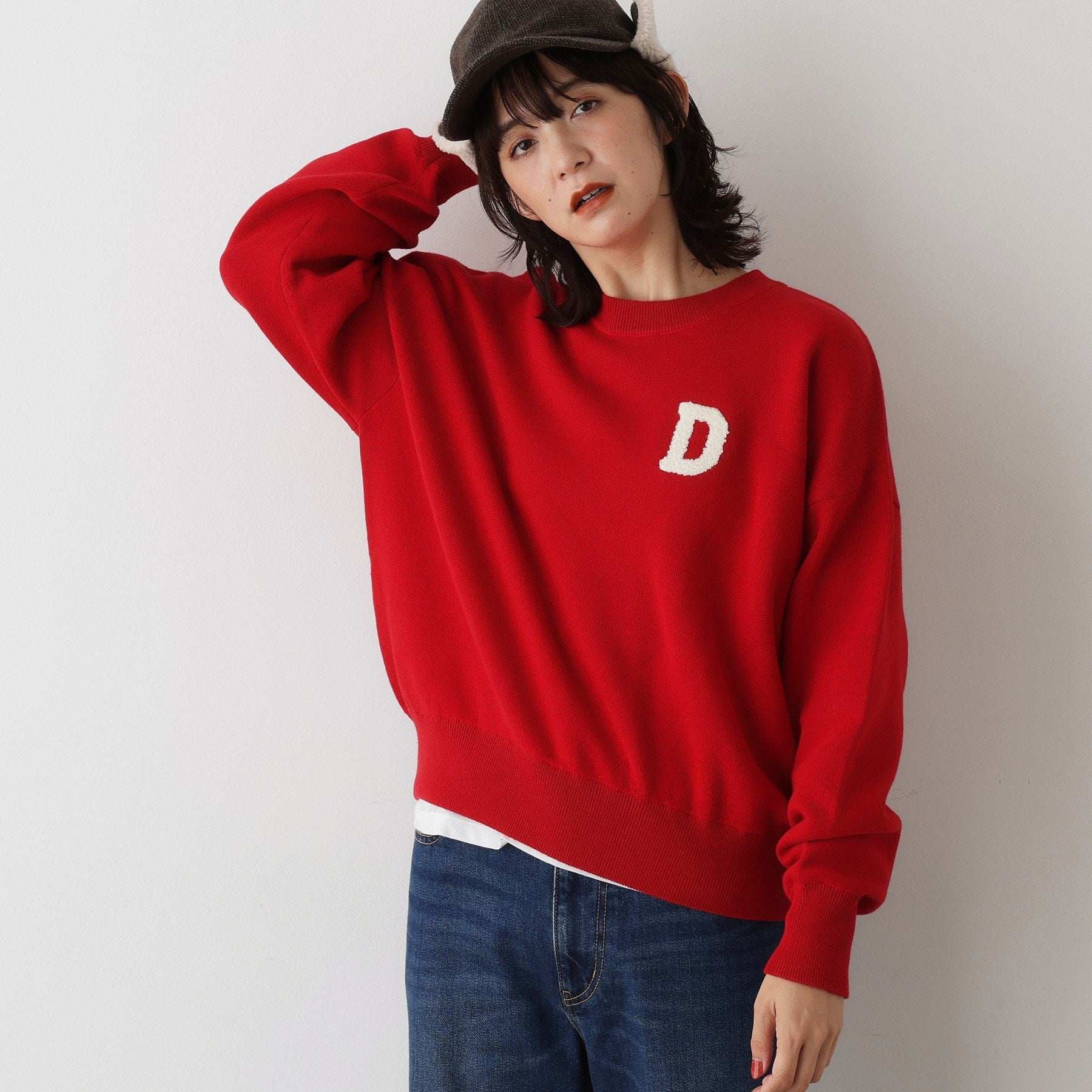 デッサン Dessin さがら刺繍クルーネックニット （オフホワイト(003)） オフホワイト(003)