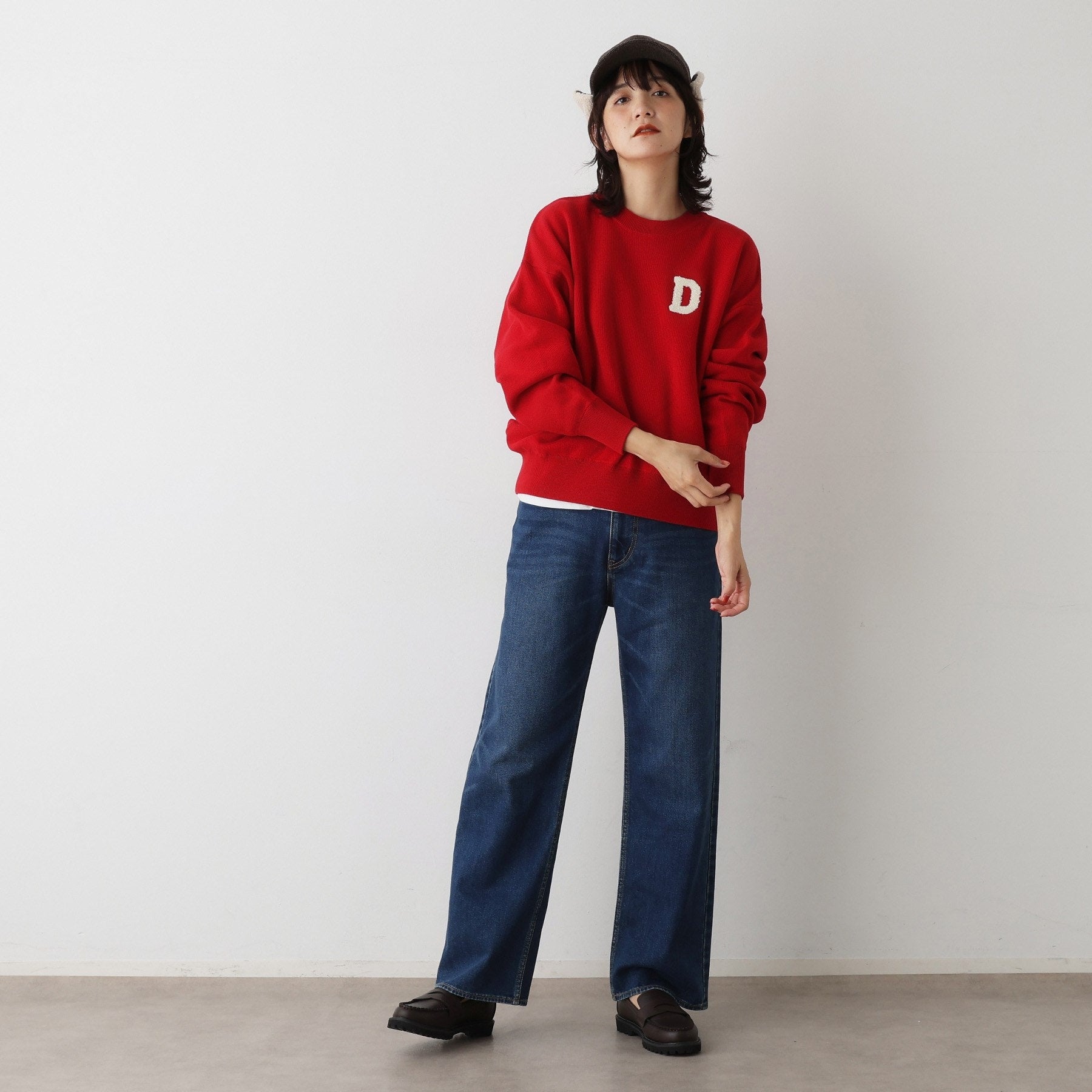 デッサン Dessin さがら刺繍クルーネックニット （オフホワイト(003)） オフホワイト(003)