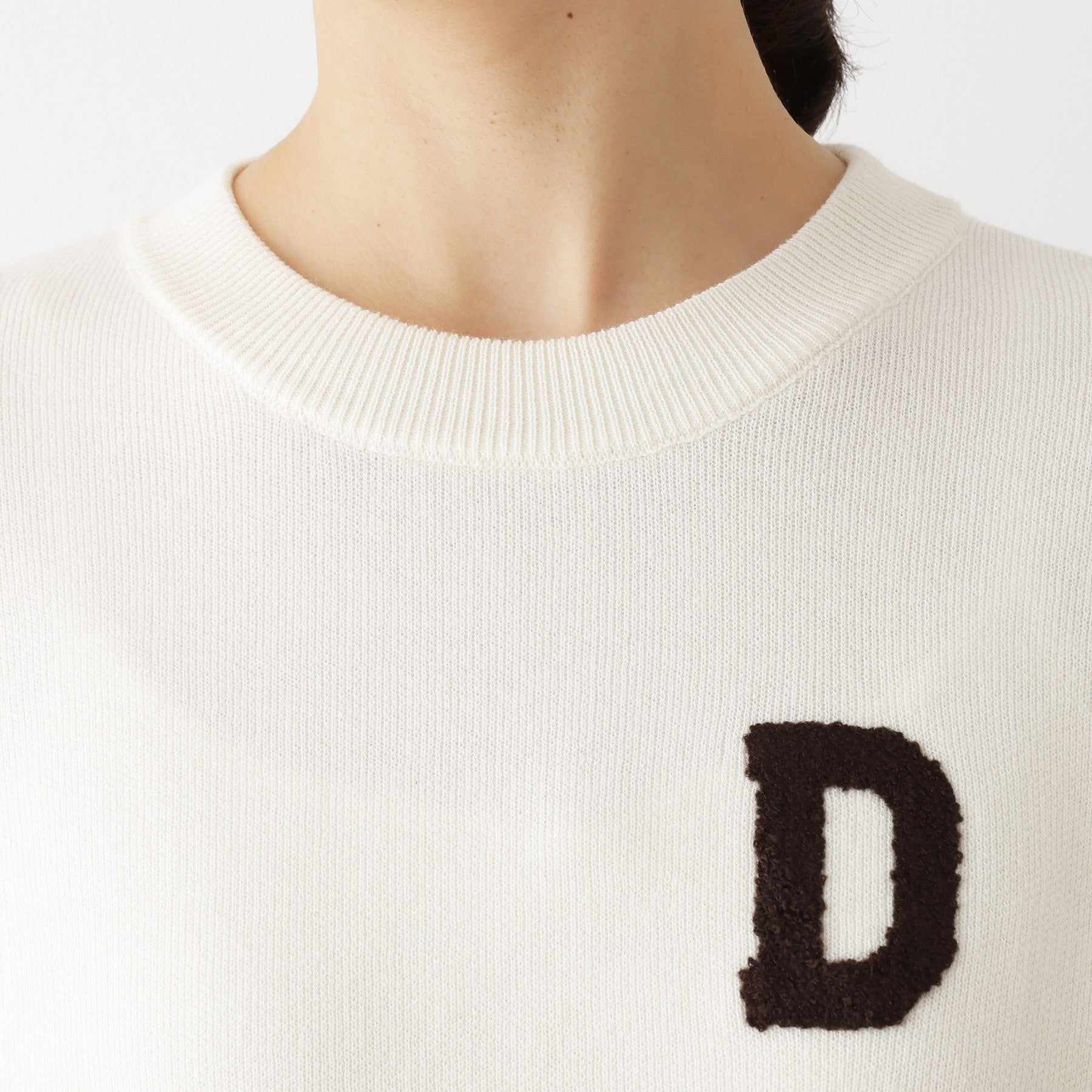 デッサン Dessin さがら刺繍クルーネックニット （オフホワイト(003)） オフホワイト(003)