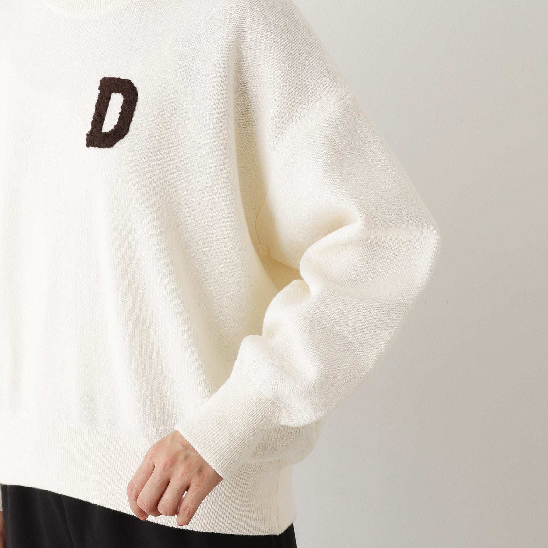 デッサン Dessin さがら刺繍クルーネックニット （オフホワイト(003)） オフホワイト(003)