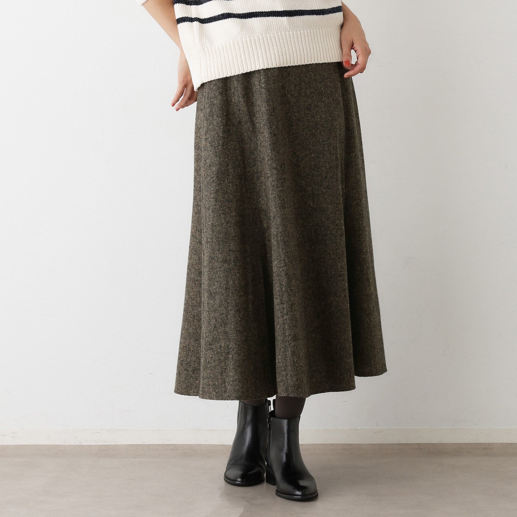 デッサン Dessin ツイードフレアスカート （ブラウン(544)） ブラウン(544)