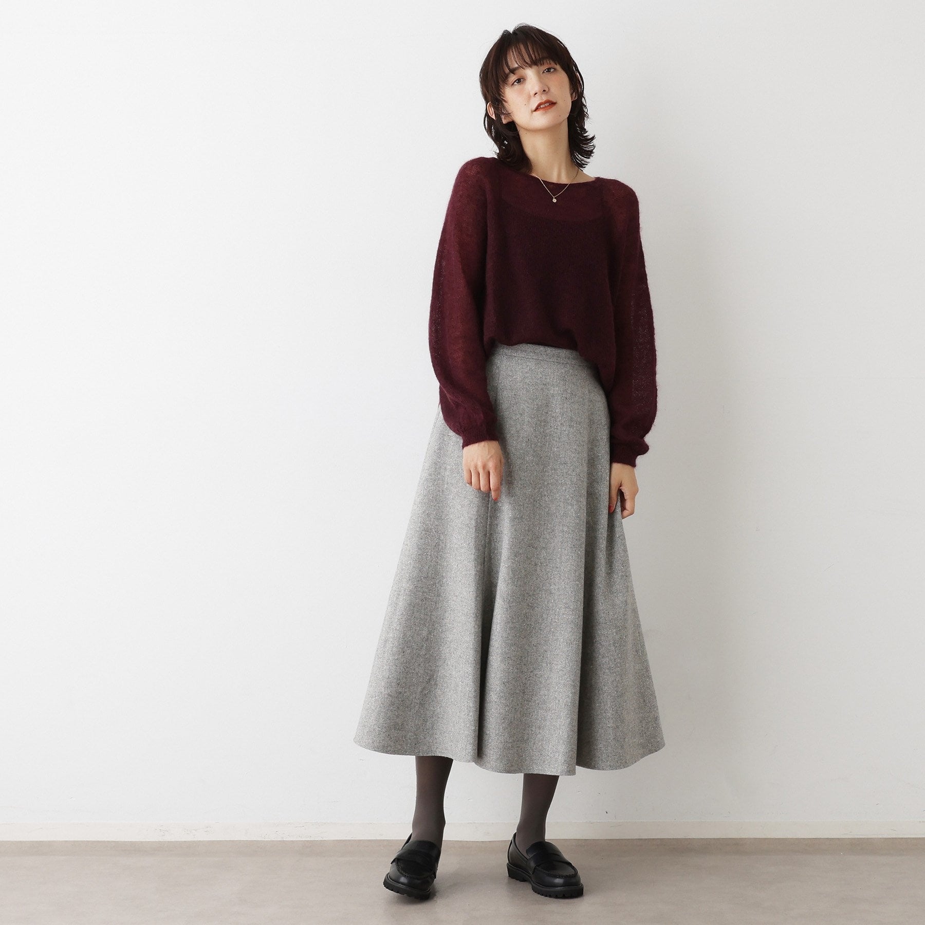 デッサン Dessin ツイードフレアスカート （ブラウン(544)） ブラウン(544)