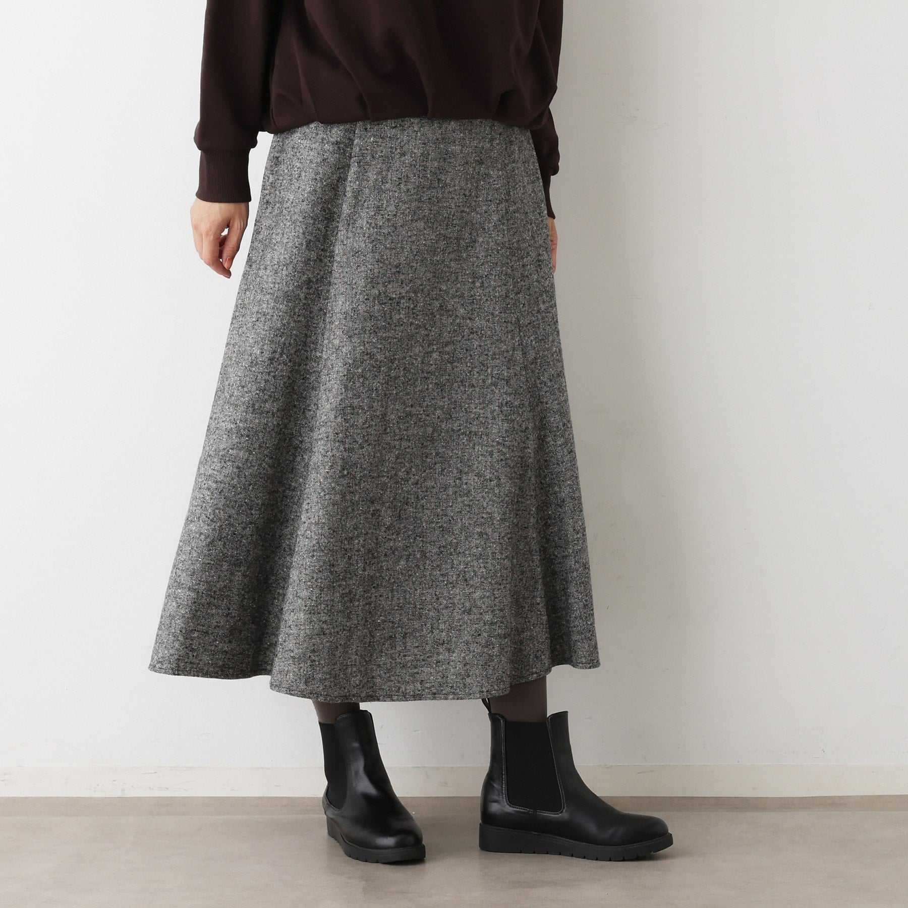 デッサン Dessin ツイードフレアスカート （ブラウン(544)） ブラウン(544)