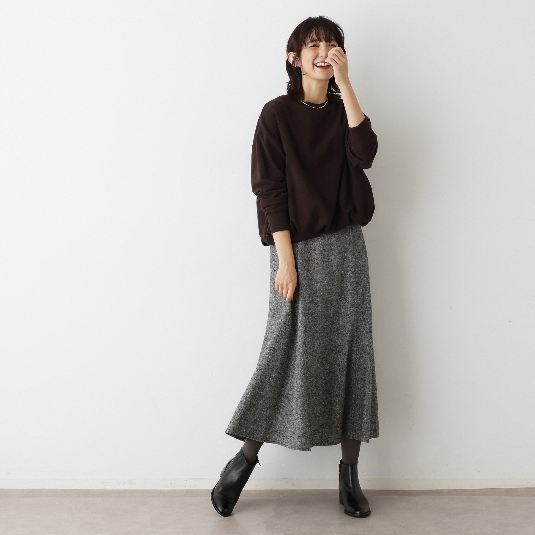 デッサン Dessin ツイードフレアスカート （ブラウン(544)） ブラウン(544)