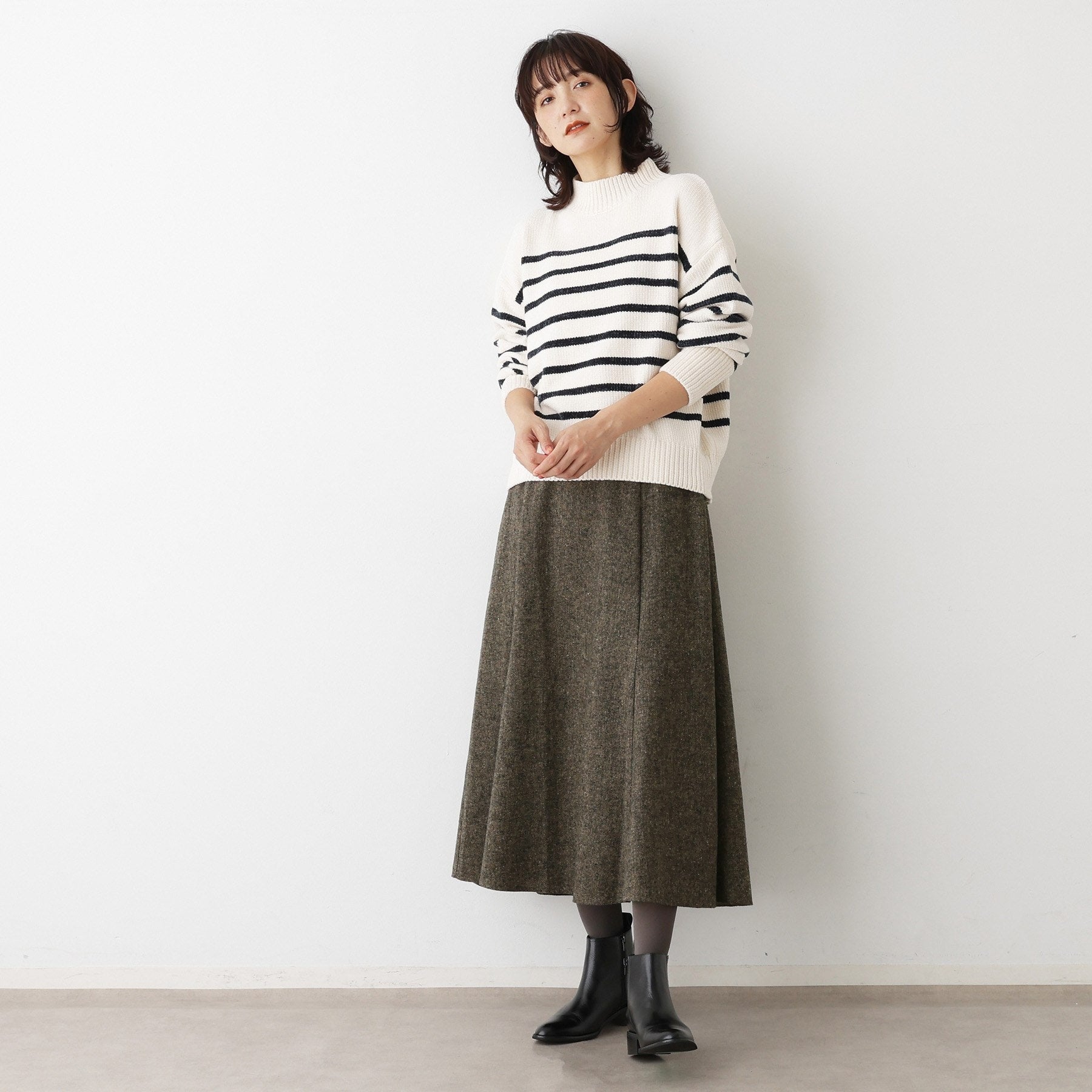 デッサン Dessin ツイードフレアスカート （ブラウン(544)） ブラウン(544)