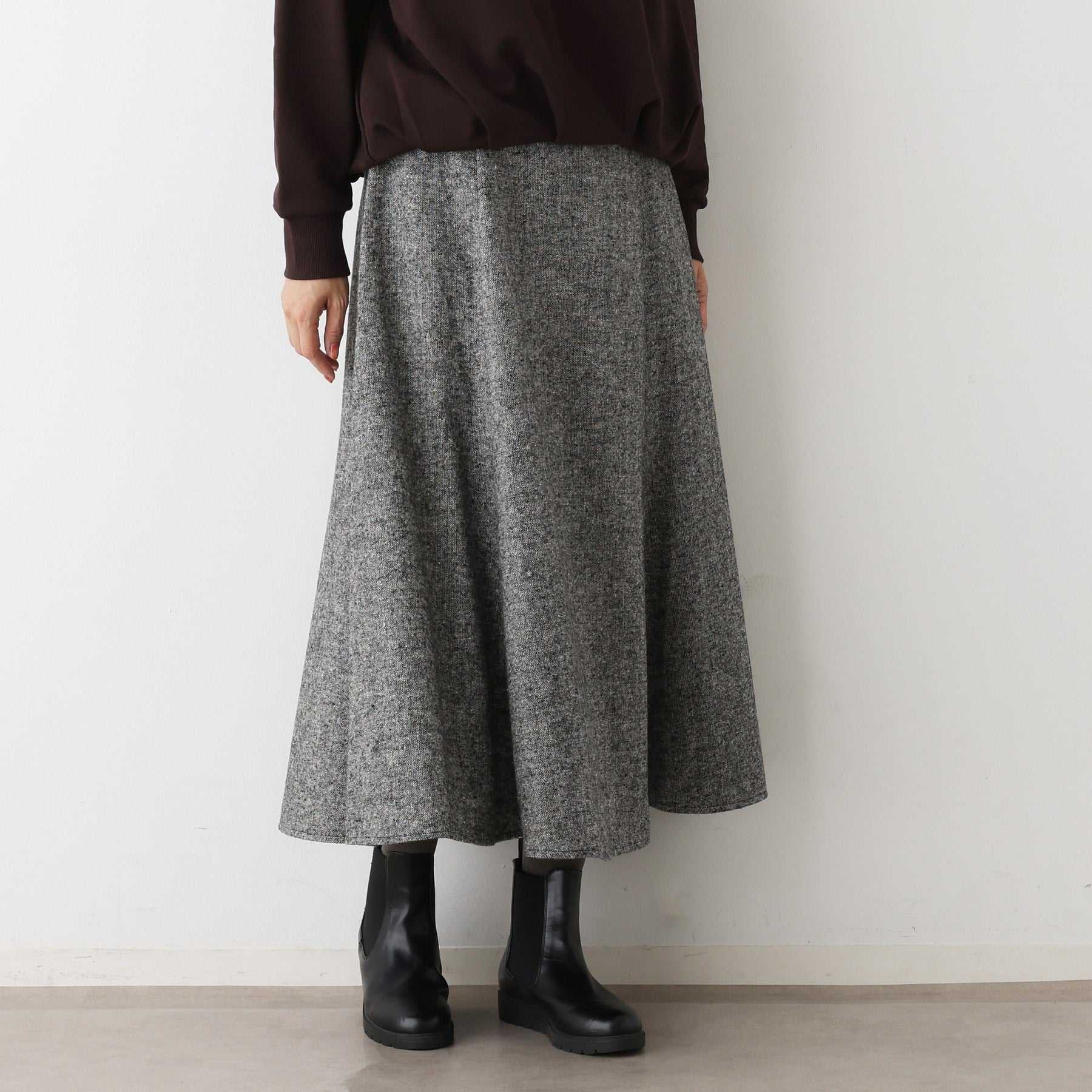デッサン Dessin ツイードフレアスカート （ブラック(519)） ブラック(519)