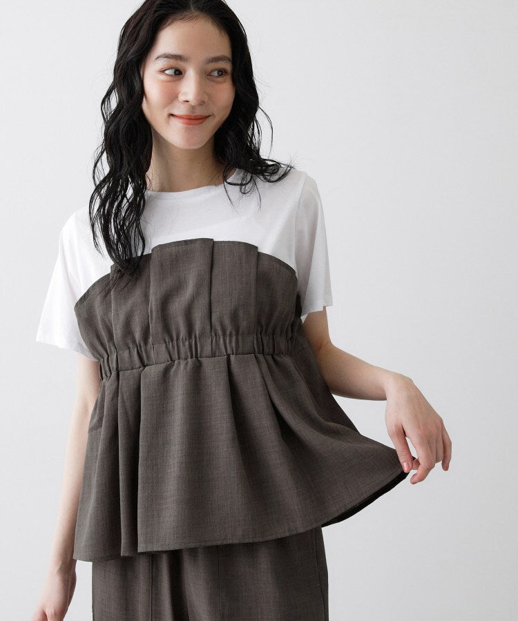 デッサン Dessin 【セットアップ可】ビスチェドッキングTシャツ （トープ(554)） トープ(554)